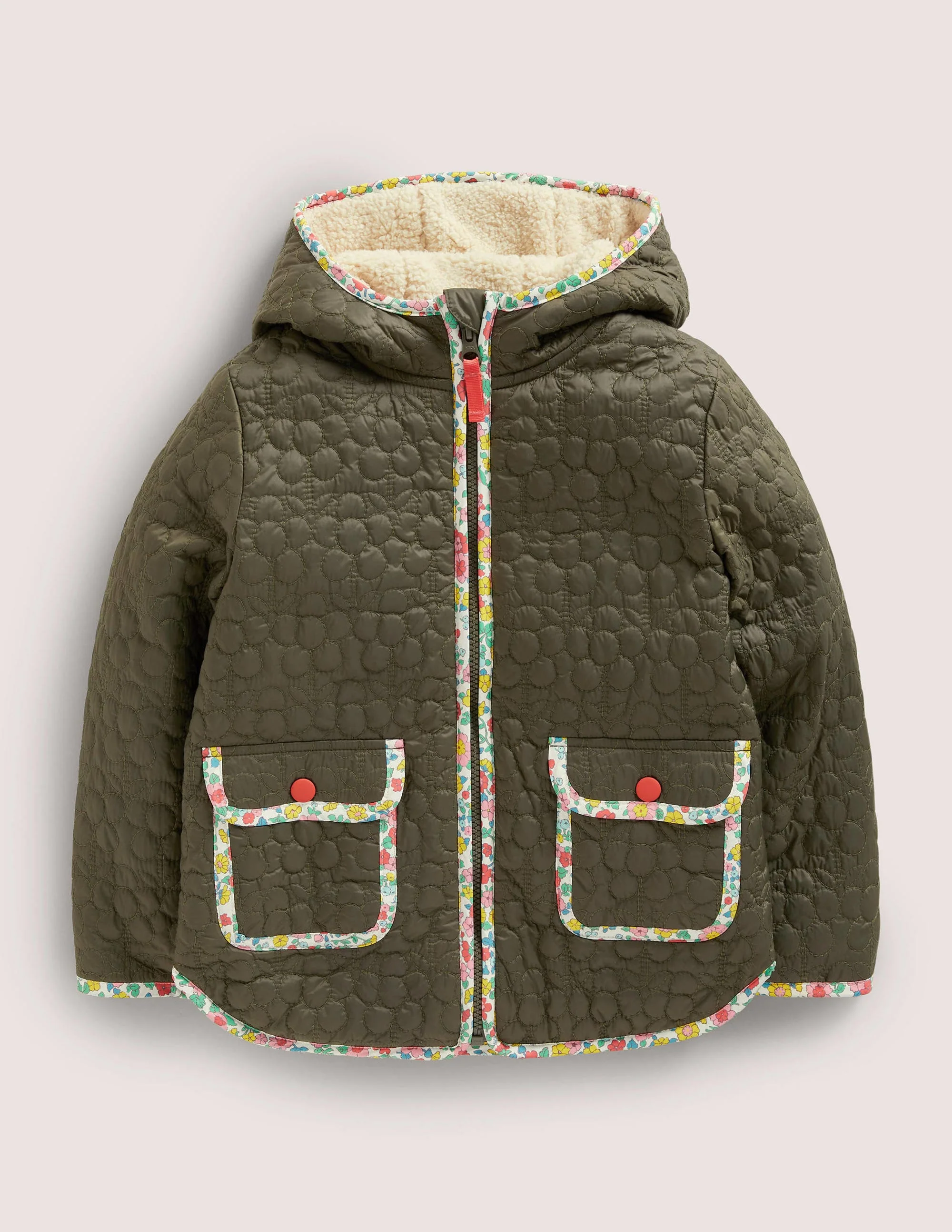 Gesteppte Jacke-Khakigrün