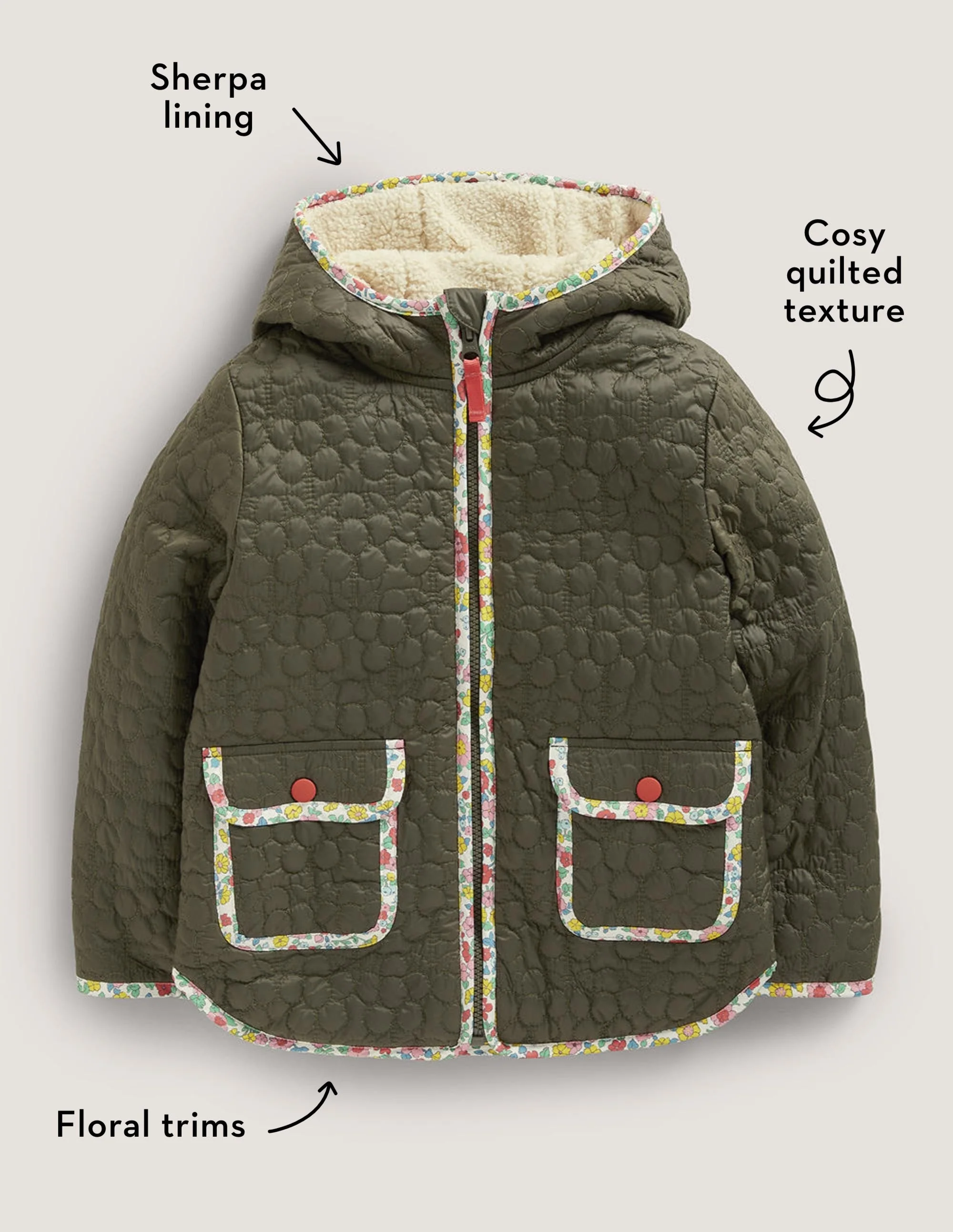 Gesteppte Jacke-Khakigrün - Image 4
