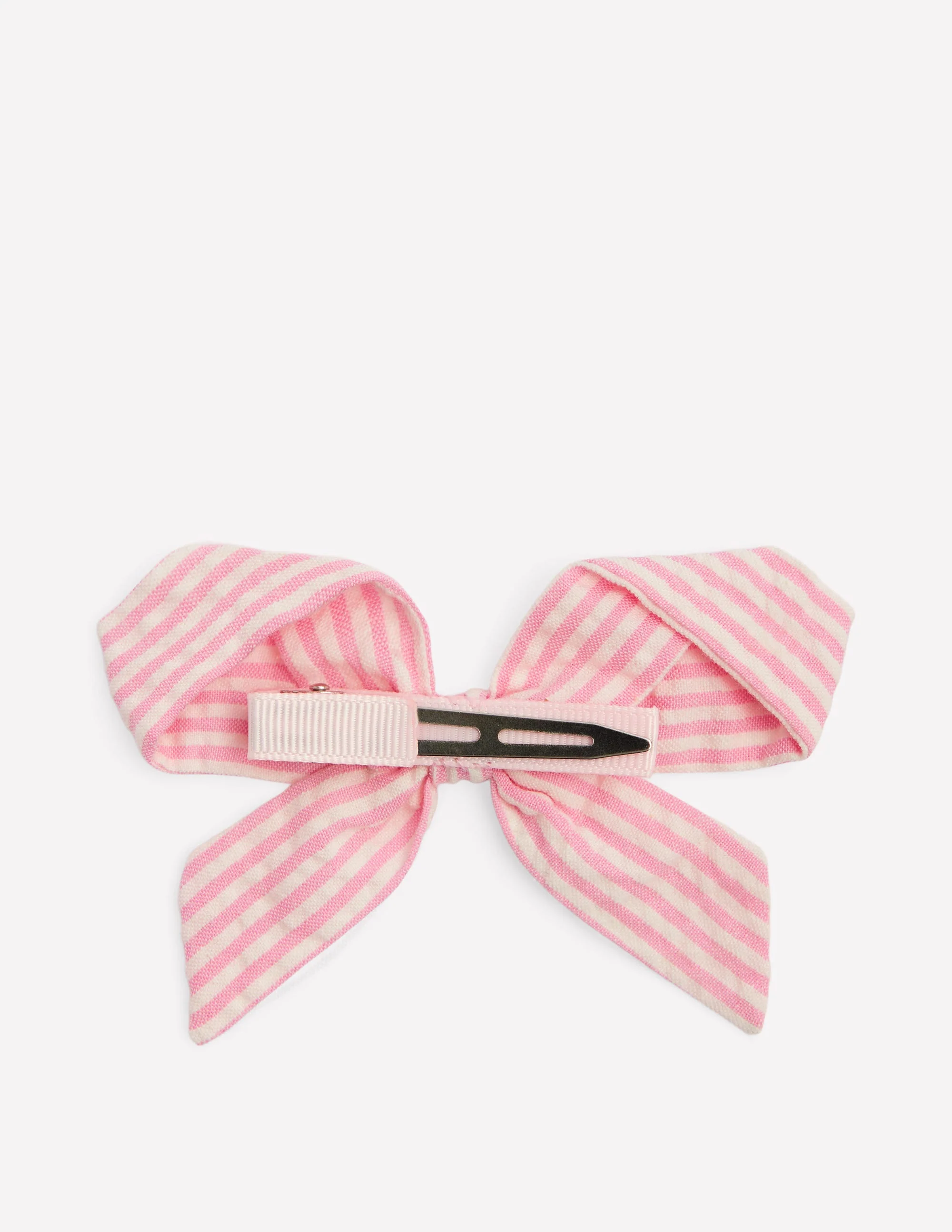 Gestreifte Haarschleife-Rosa Drillich - Image 2