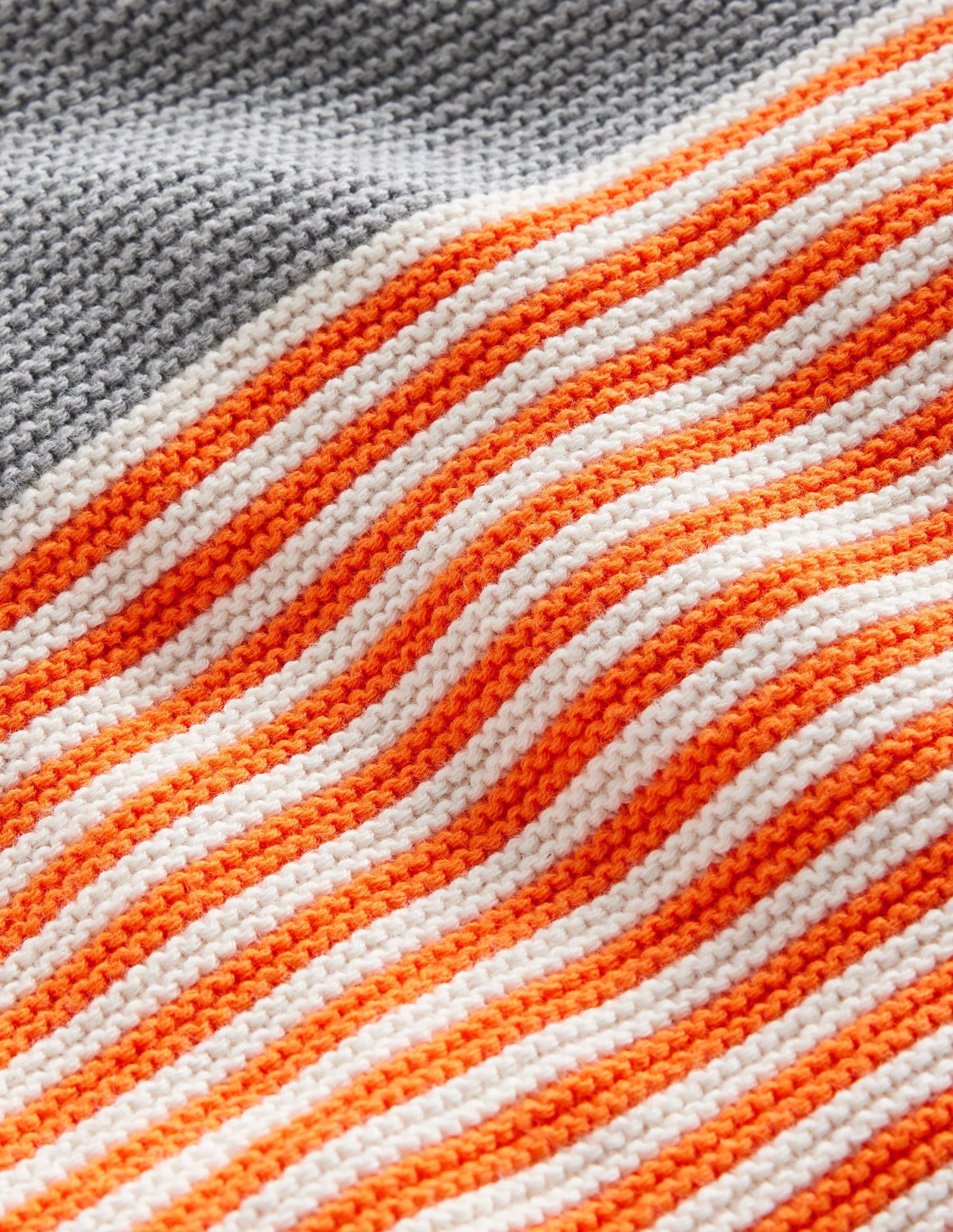 Gestreifter Baumwollpullover für den Alltag-Terrakotta-Orange & Beige Meliert - Image 3