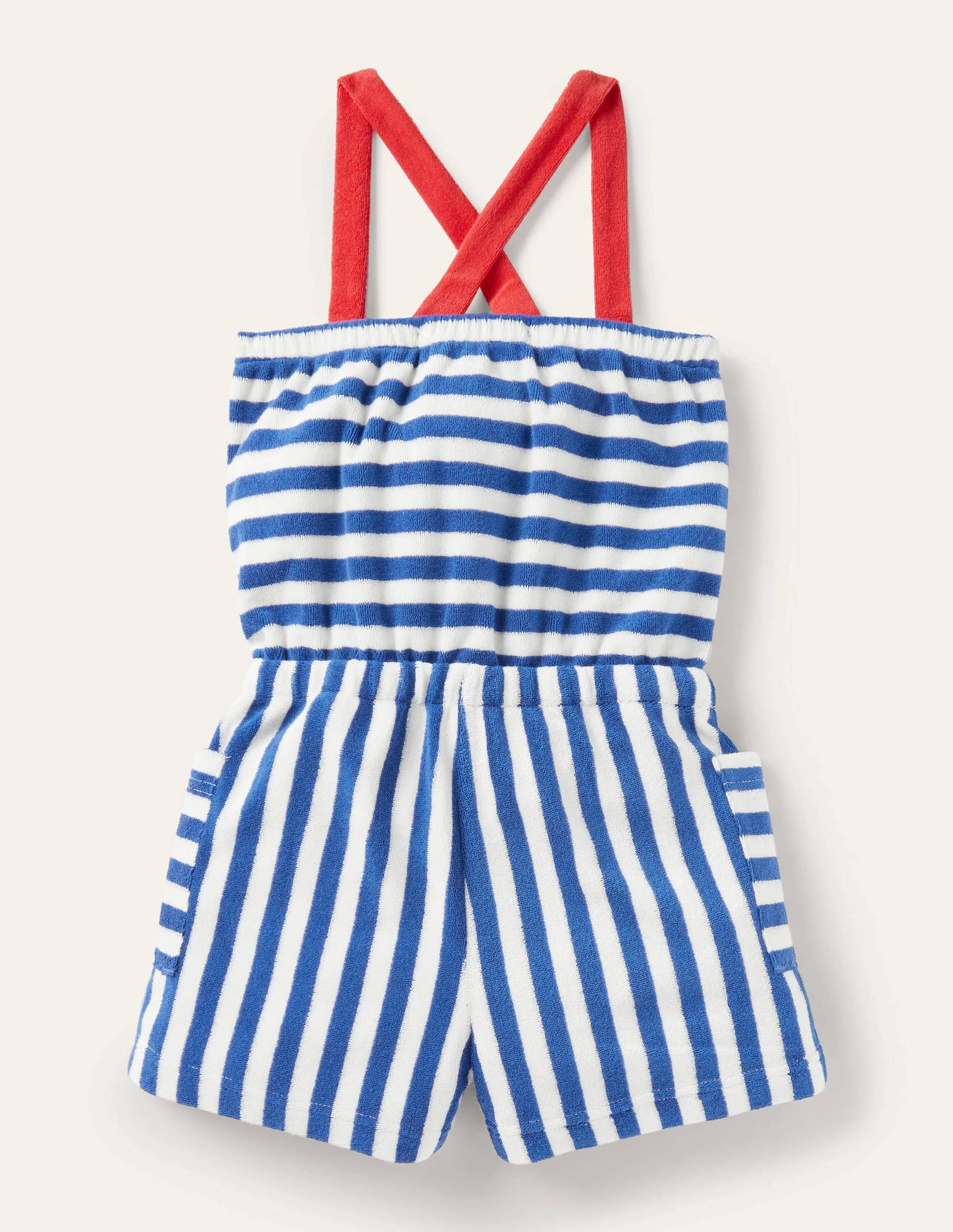 Gestreifter Frottee-Einteiler-Elisabethanisches Blau/Naturweiß - Image 2