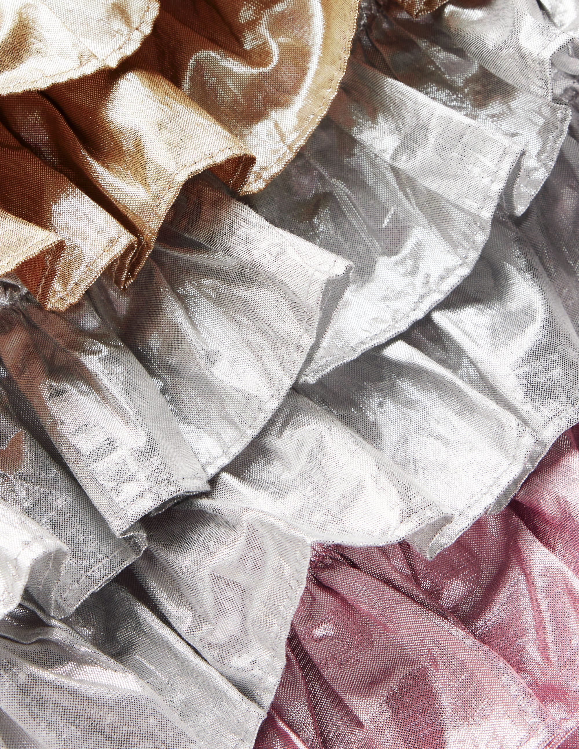 Gestufte Jacke in Metallic-Optik-Metallic Blockfarben - Image 3
