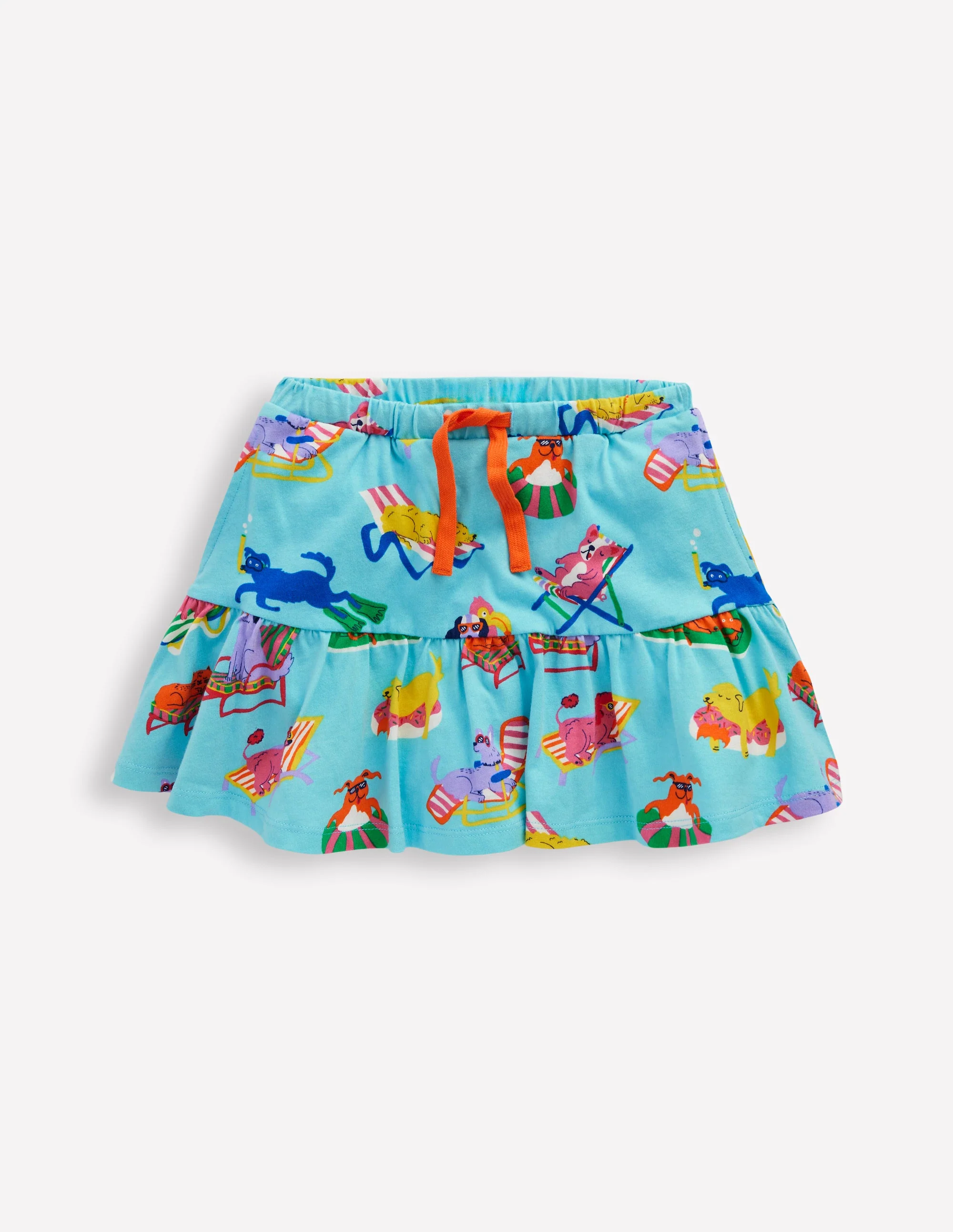 Gestufter Jersey-Skort-Karibikblau Haustiere am Pool - Image 4