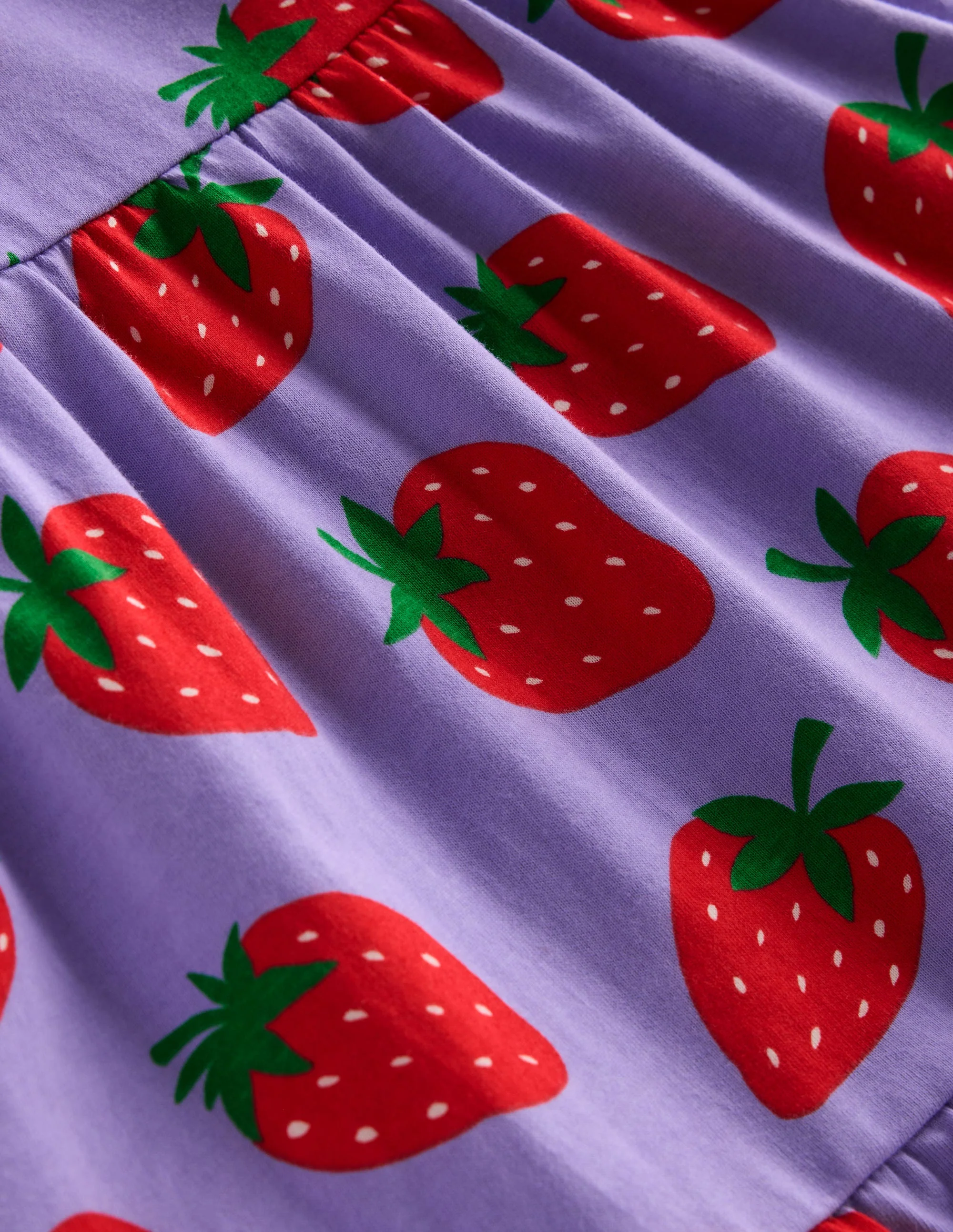Gestuftes Jersey-Flatterkleid-Parma-Violett Erdbeeren - Image 3