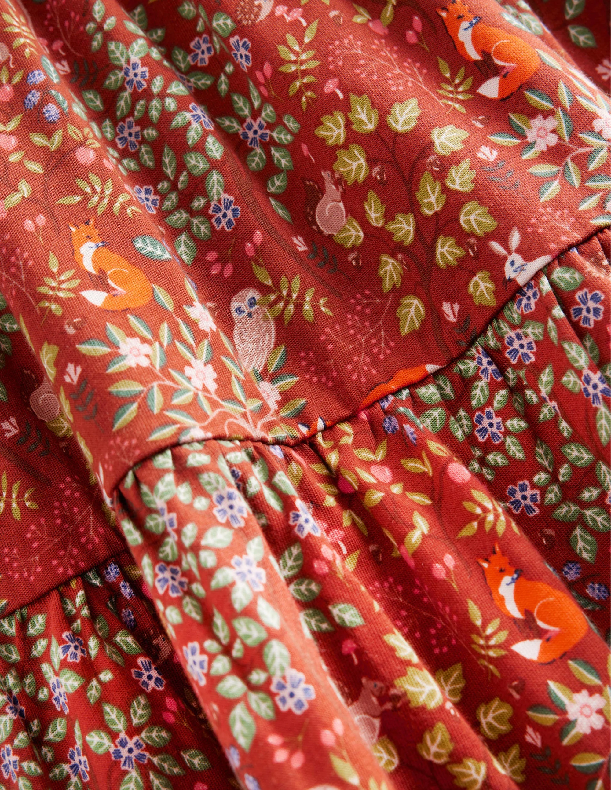 Gestuftes Jersey-Kleid-Kastanienbraun Fuchs - Image 3