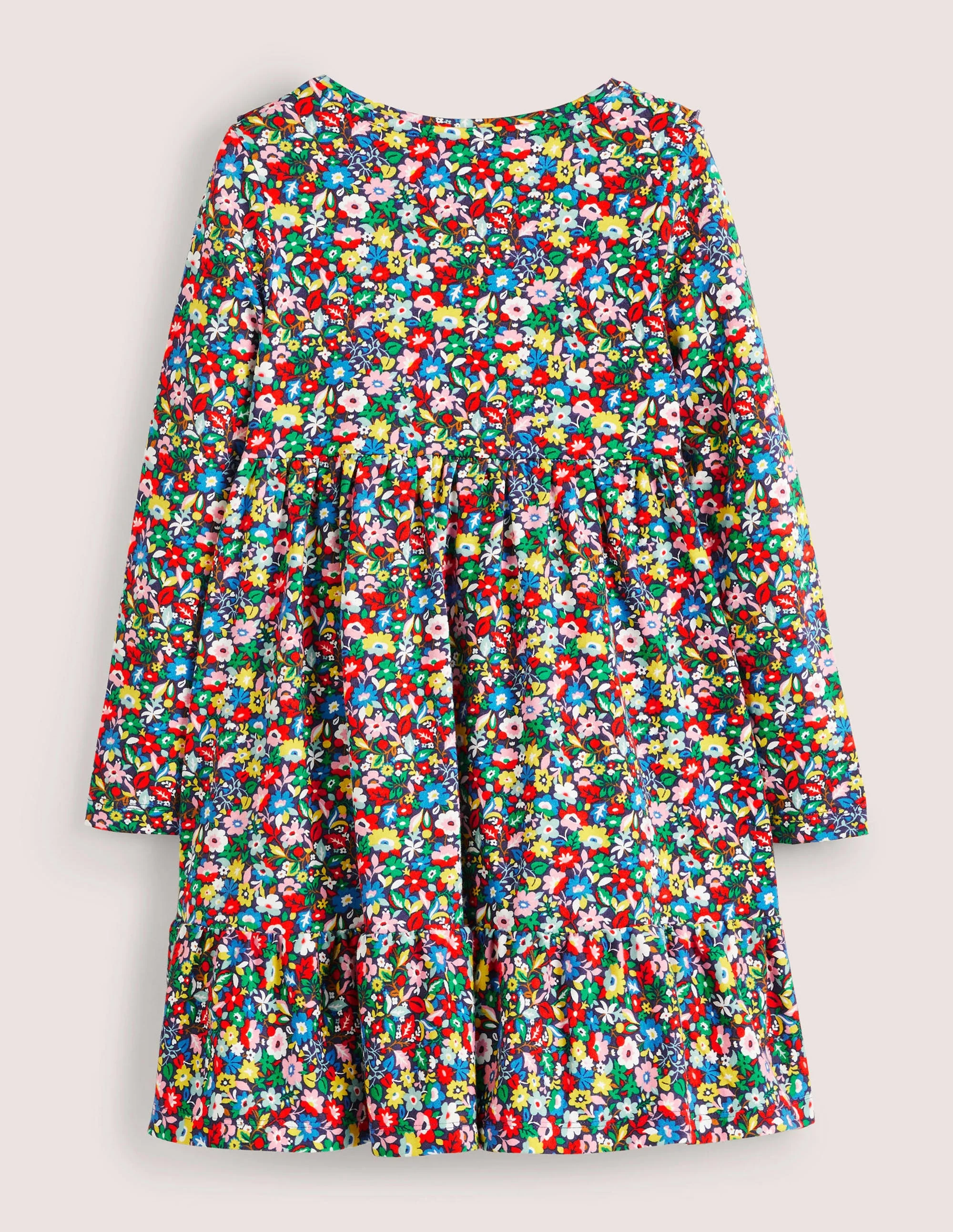 Gestuftes Jerseykleid mit Rüschen-Bunt, Patchwork-Blumen - Image 2