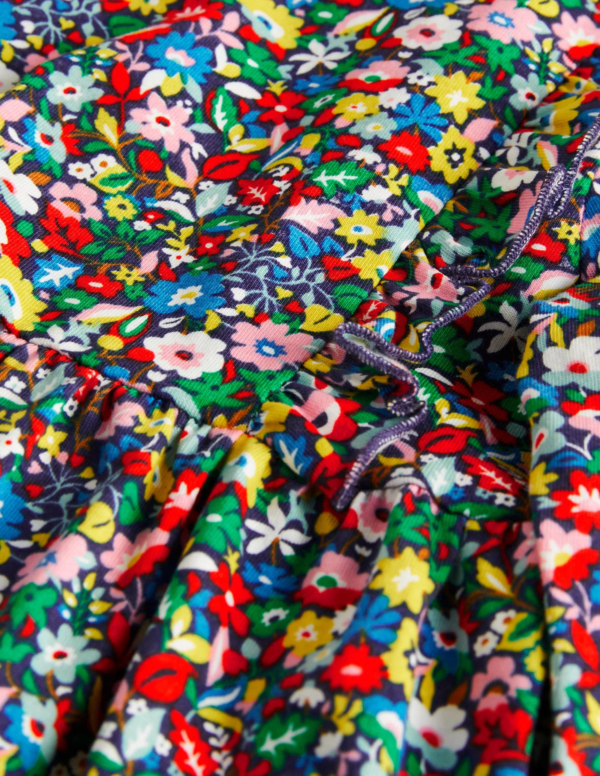 Gestuftes Jerseykleid mit Rüschen-Bunt, Patchwork-Blumen - Image 3