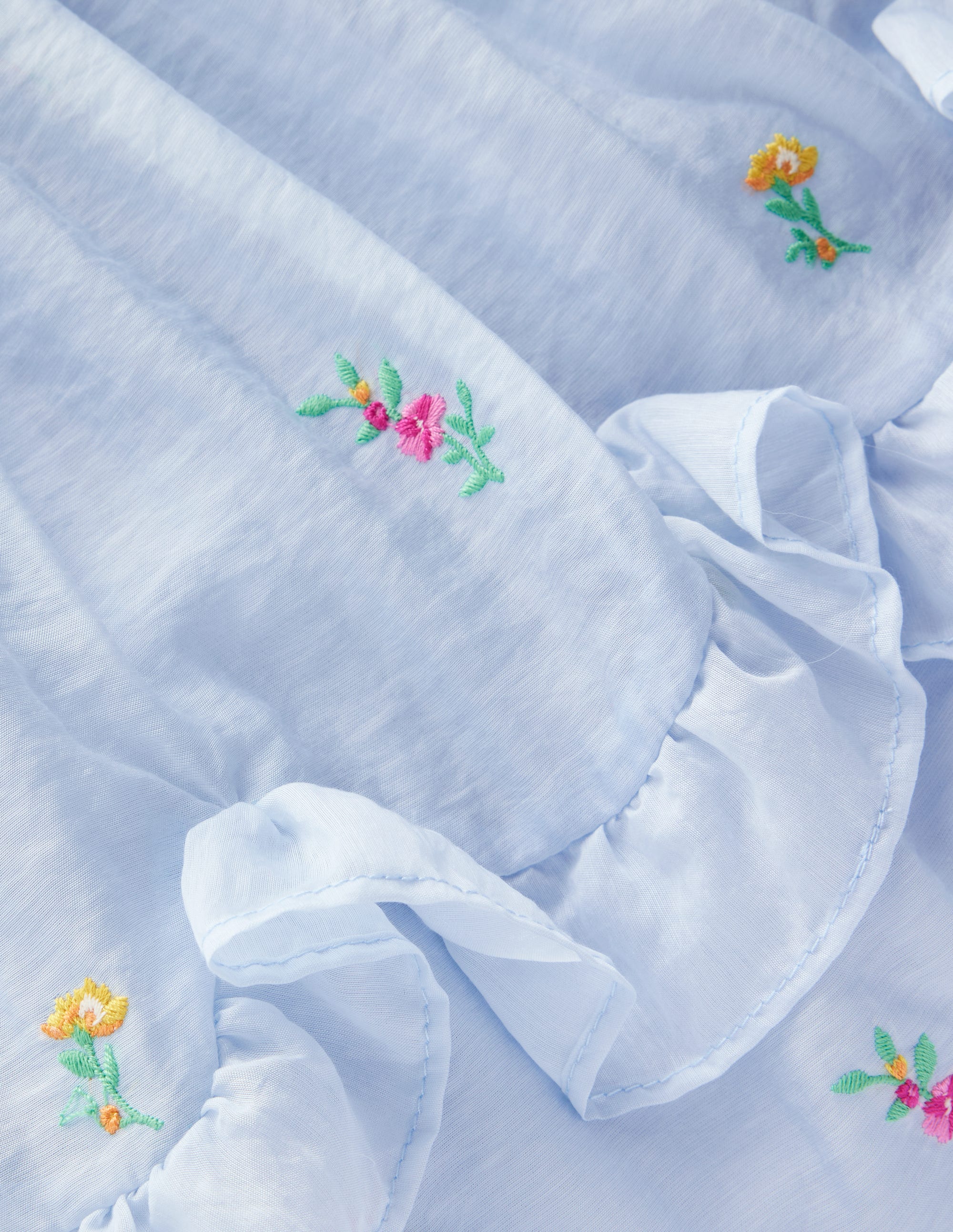 Gestuftes Kleid mit Rüschen für besondere Anlässe-Nebelblau - Image 4