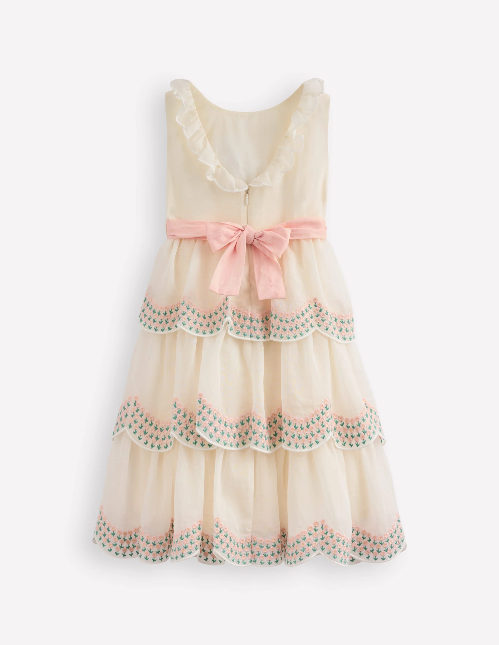 Gestuftes Organzakleid-Ivory and Navy Spot - Image 2