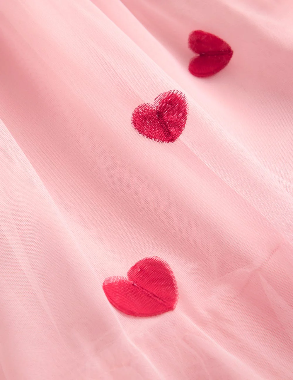 Gestuftes Tüllkleid-Kreiderosa Herzen - Image 3
