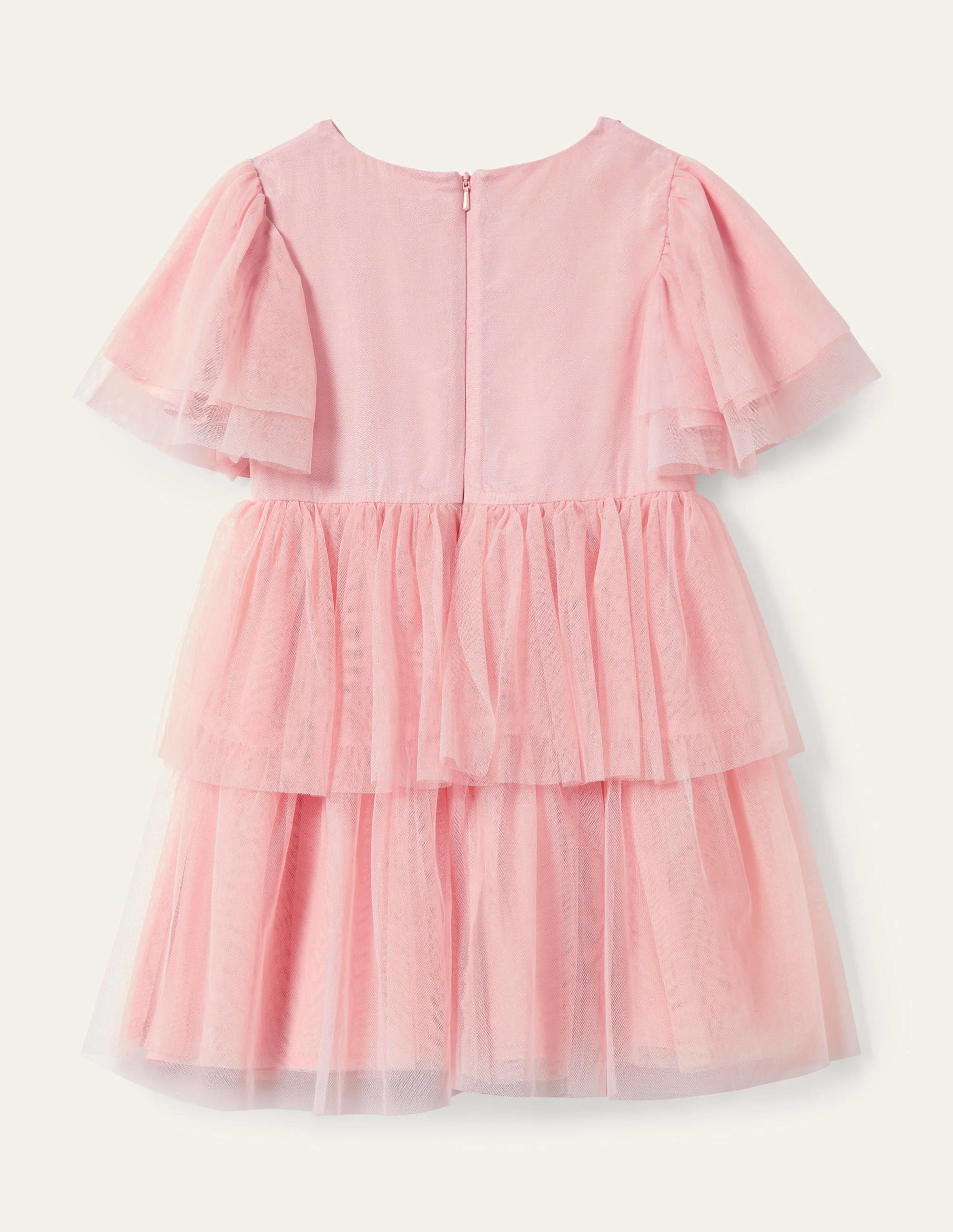 Gestuftes Tüllkleid mit Applikation-Provence-Altrosa, Blumen - Image 2