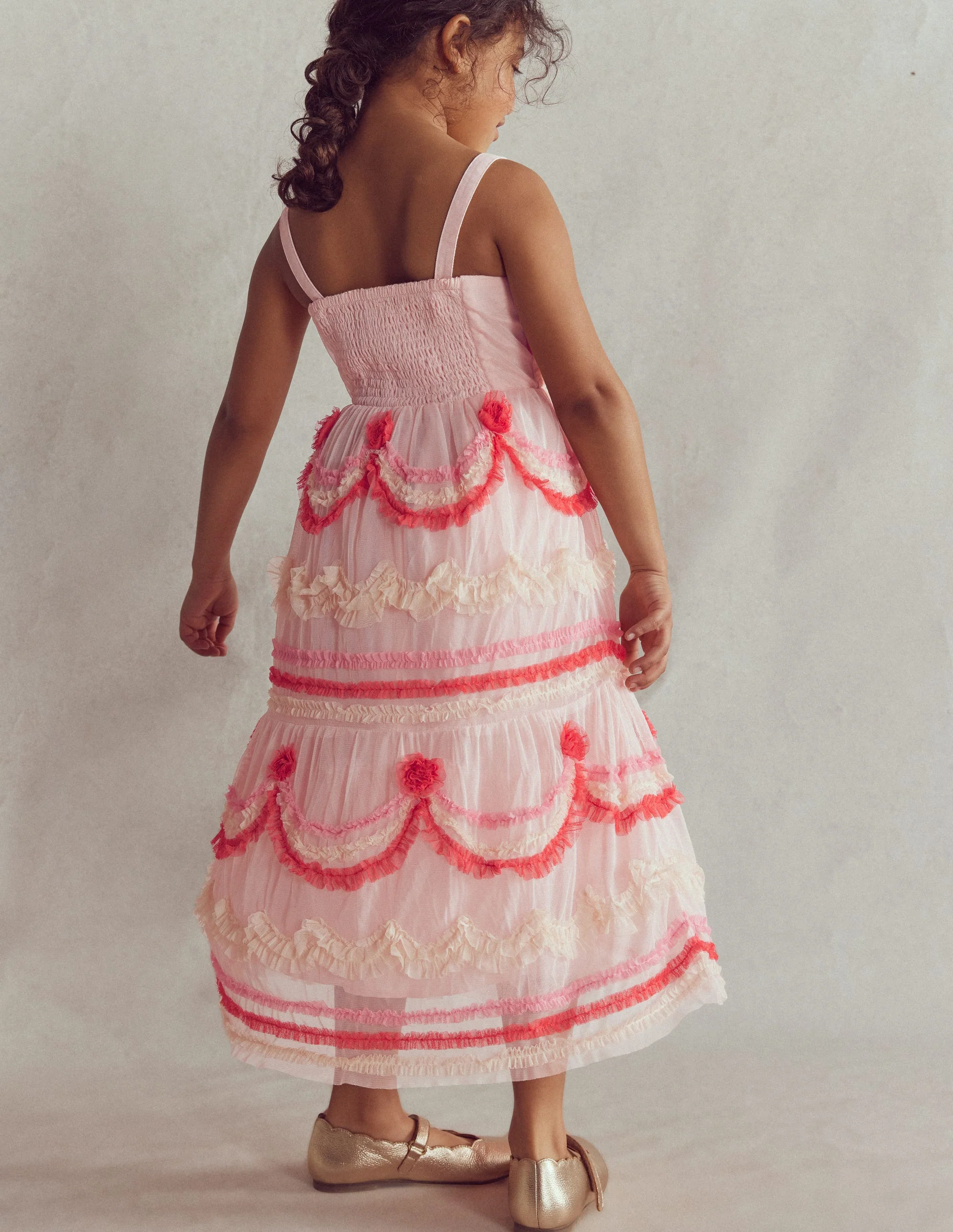 Gestuftes Tüllkleid mit Kuchendesign-Kreiderosa Tortendesign - Image 2