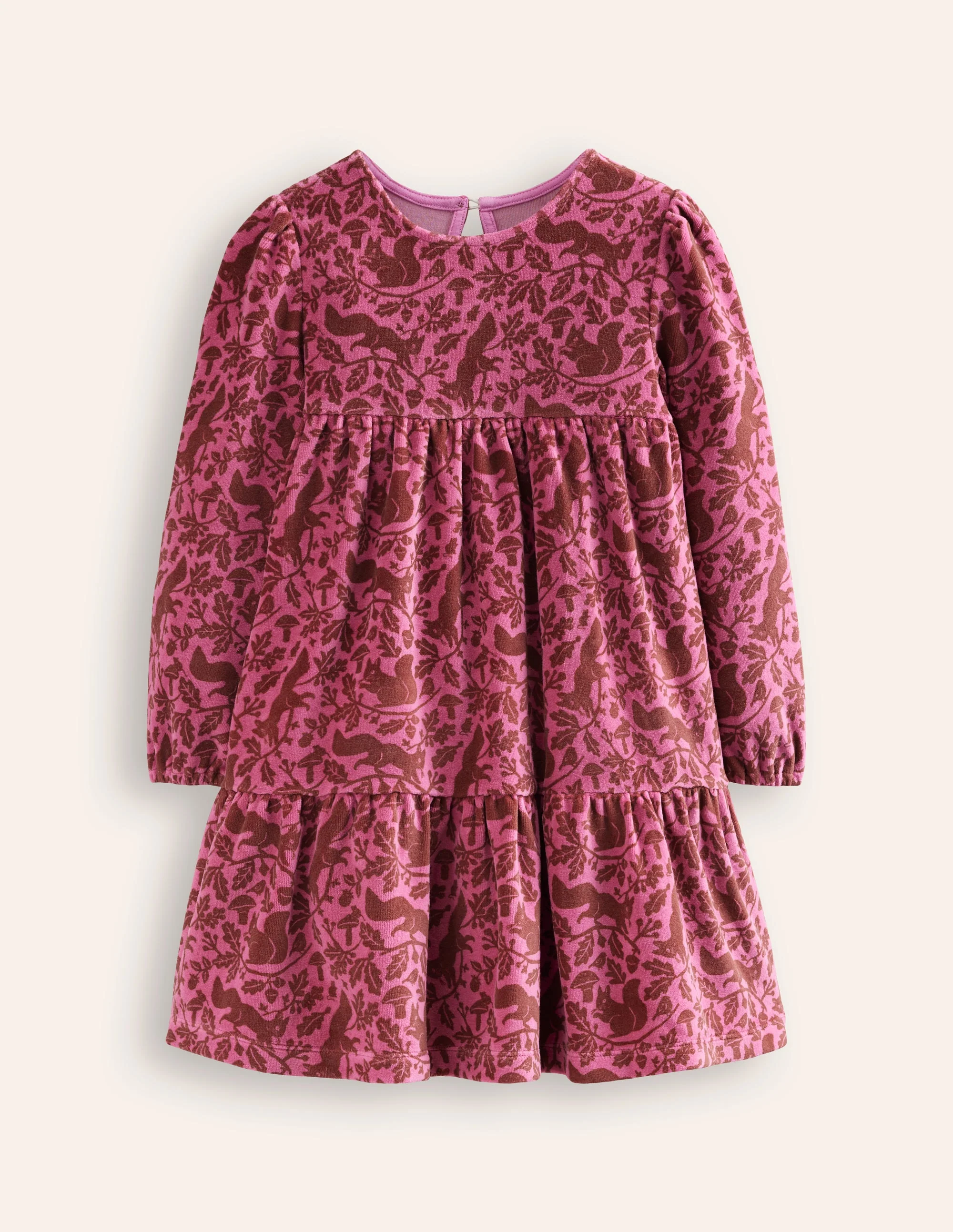 Gestuftes Velourskleid-Teetasse Rosa Wald Eichhörnchen