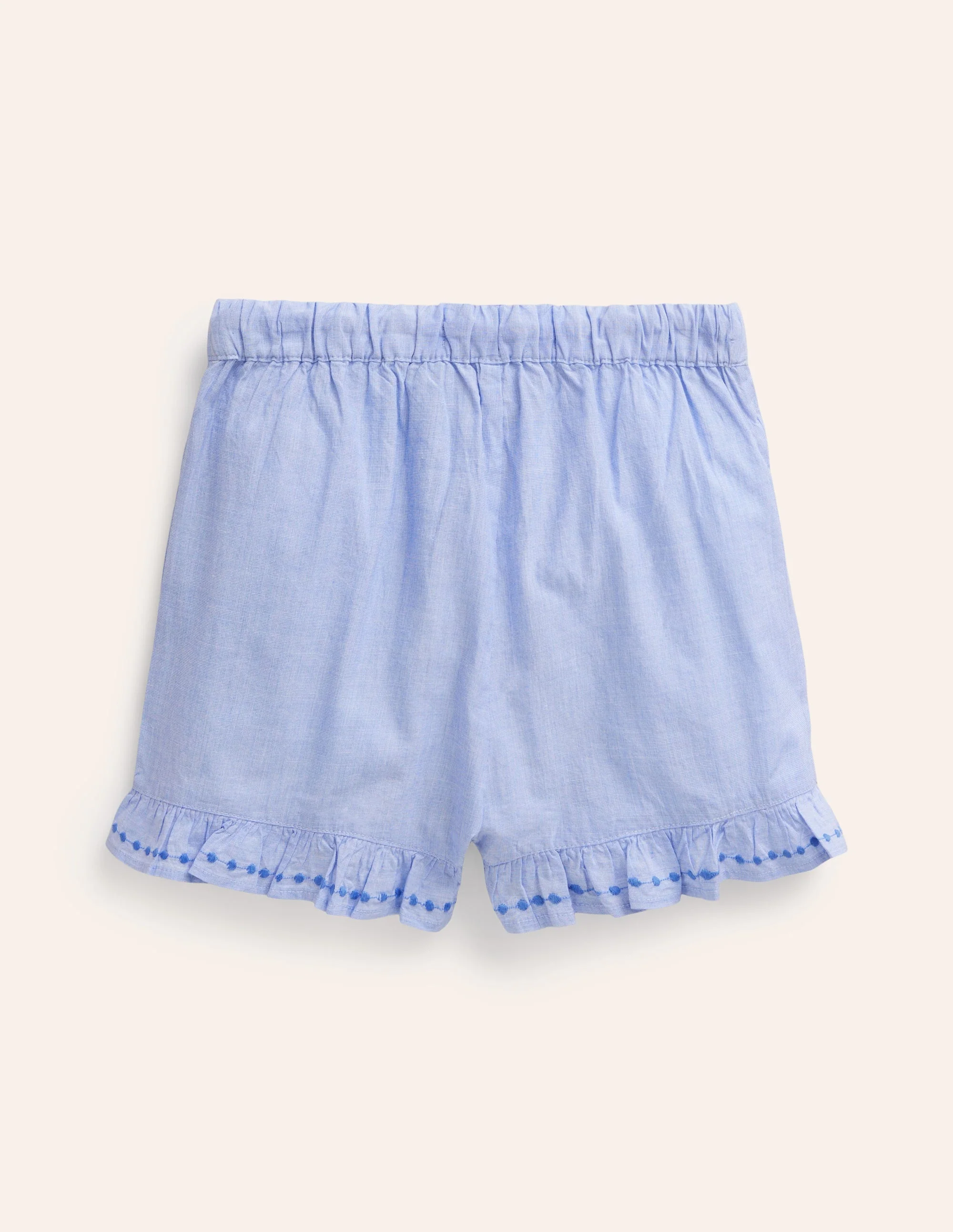 Gewebte Shorts mit Rüschensaum-End-on-End-Stickerei - Image 2