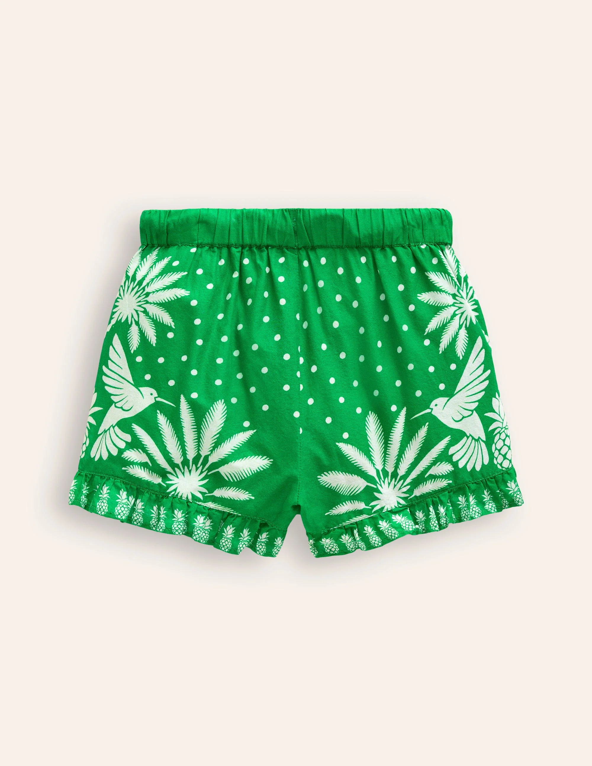 Gewebte Shorts mit Rüschensaum-Stangenbohnen-Grün Palme - Image 2