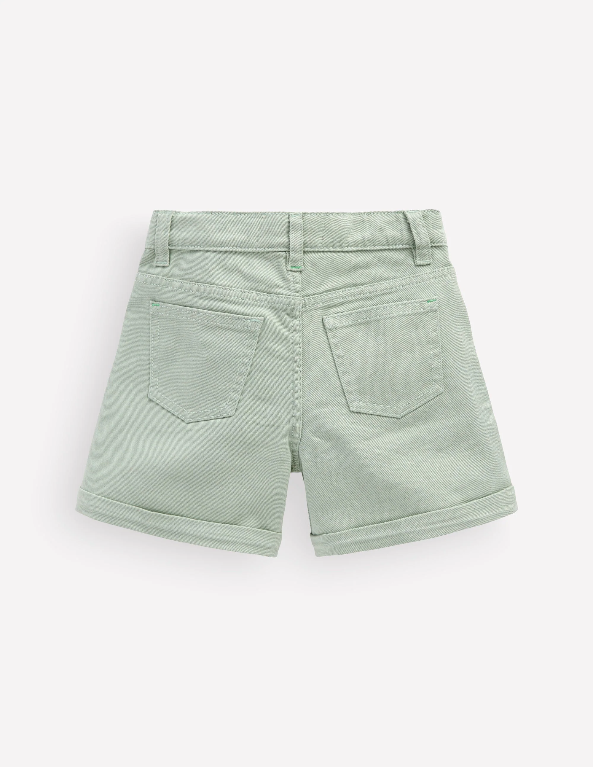 Gewebte Shorts mit Umschlag-Blassgrün - Image 2