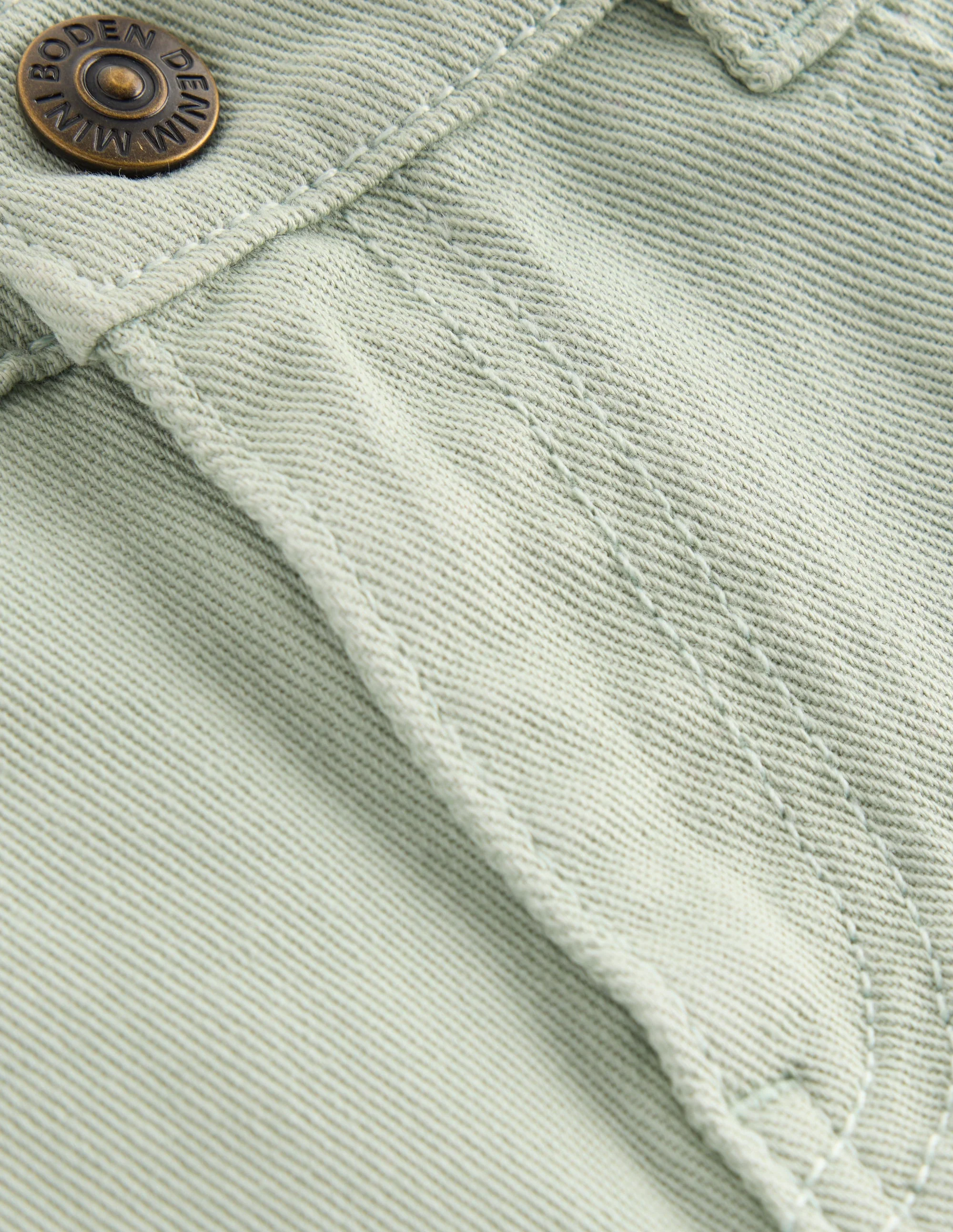 Gewebte Shorts mit Umschlag-Blassgrün - Image 3