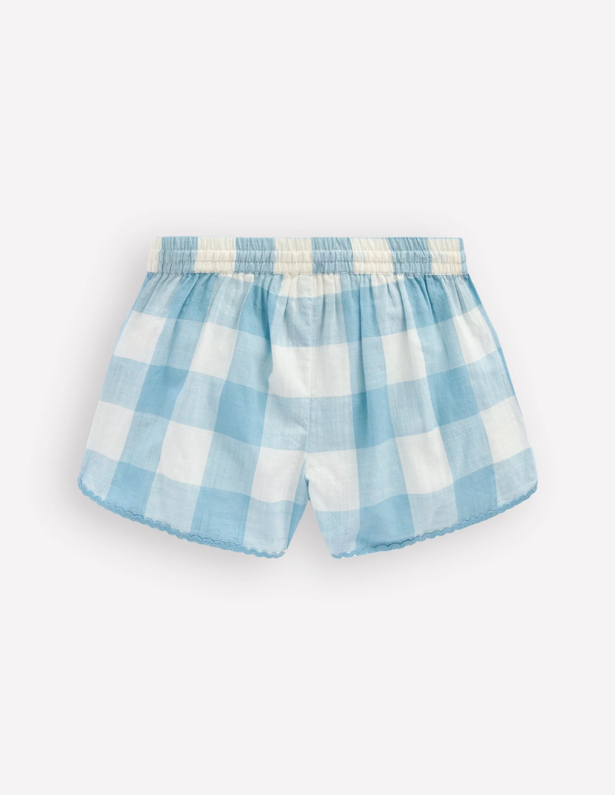Gewebte Shorts zum Hineinschlüpfen-Blau Vichykaro Stickerei - Image 2