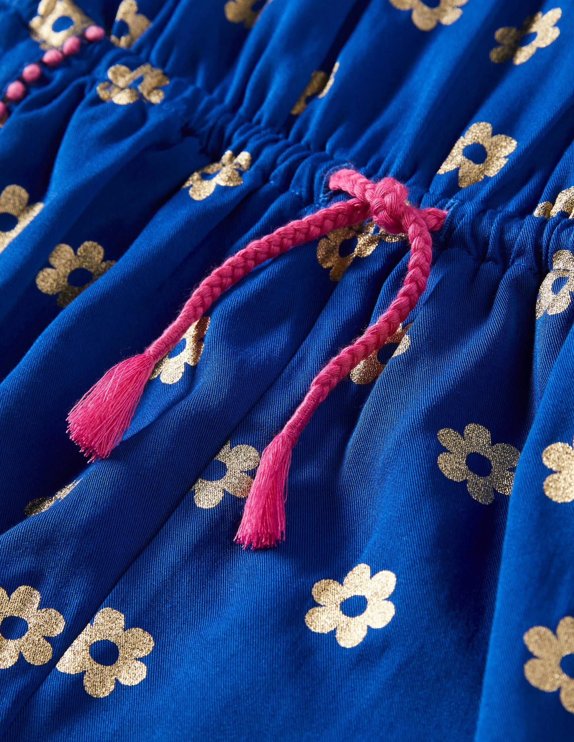 Gewebter Ferien-Spielanzug-Wellenblau, Gänseblümchen aus Goldfolie - Image 3