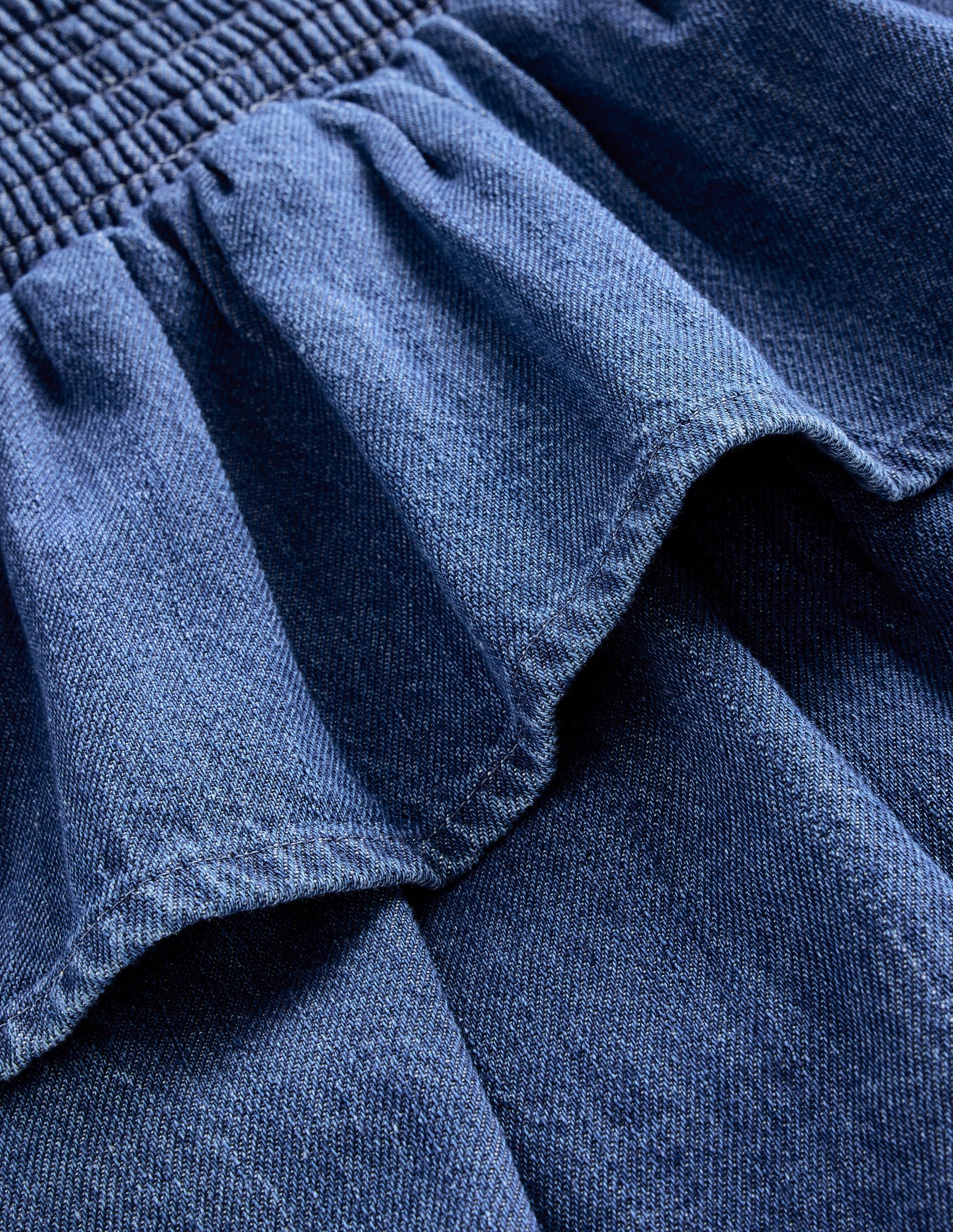 Gewebter Stufenrock-Blauer Faux-Uni - Image 3