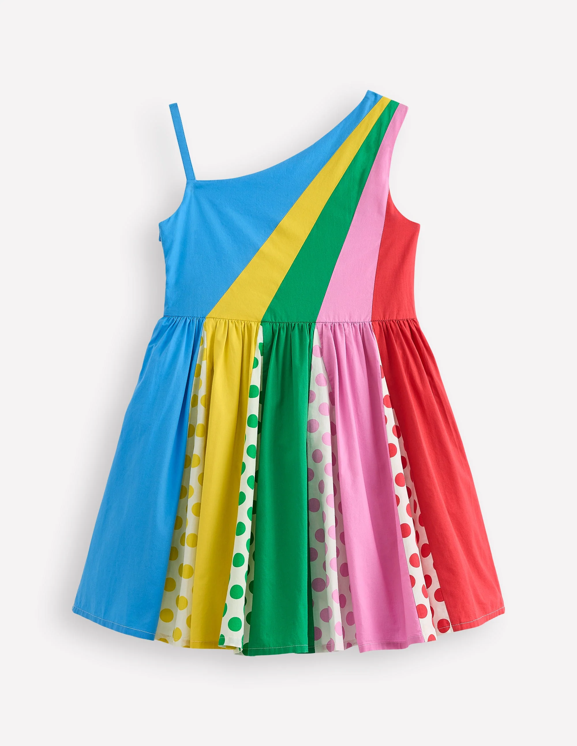Gewebtes Kleid mit einem Träger-Bunt Gepunktet - Image 2