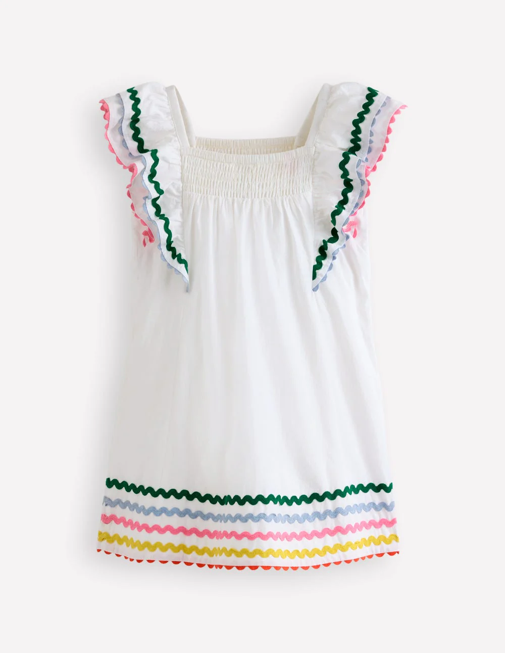 Gewebtes Kleid mit Flatterärmeln-Sanftes Naturweiß - Image 2
