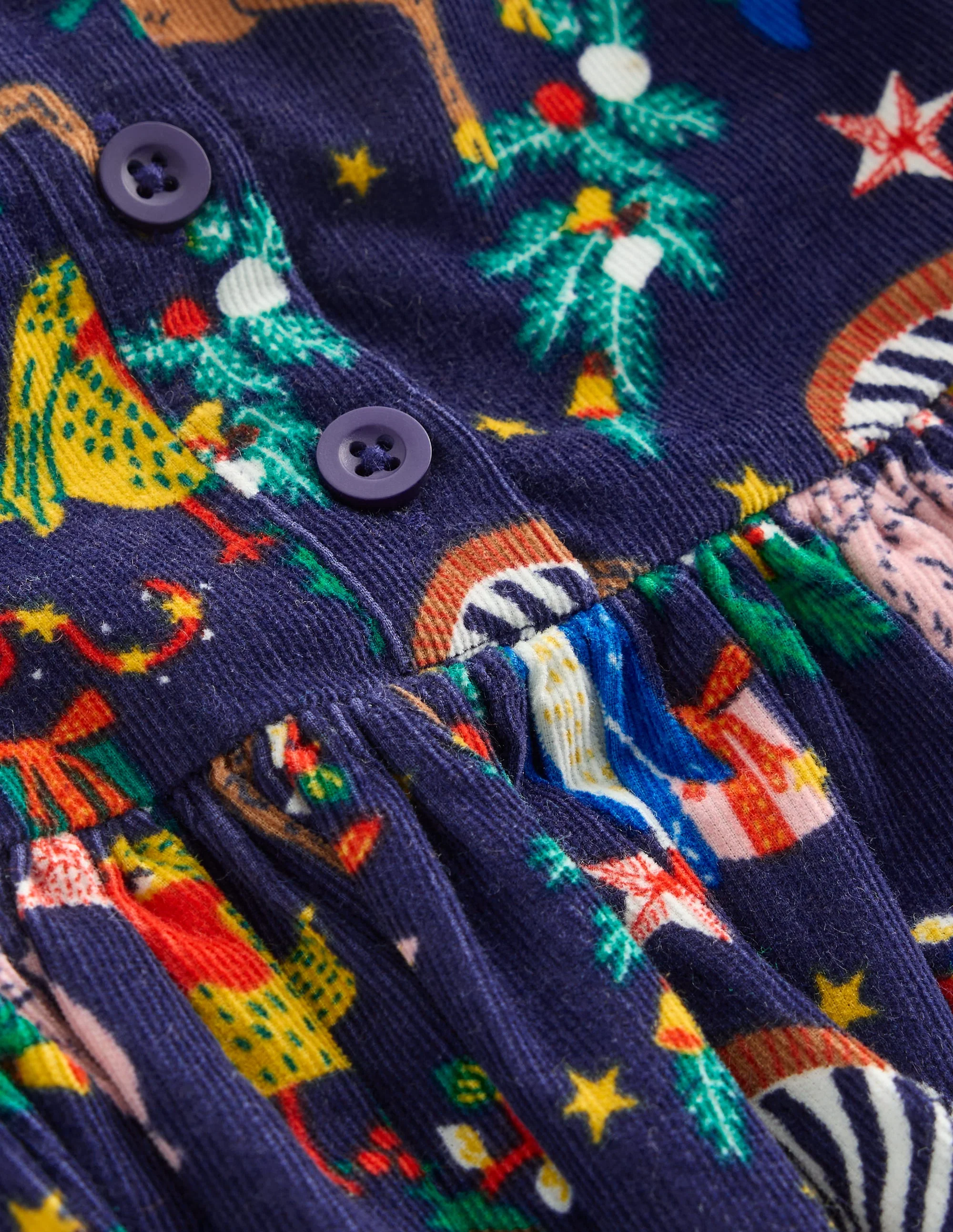 Gewebtes Kleid mit Rüschenausschnitt-Schuluniform-Marineblau Weihnachtsfeier - Image 3
