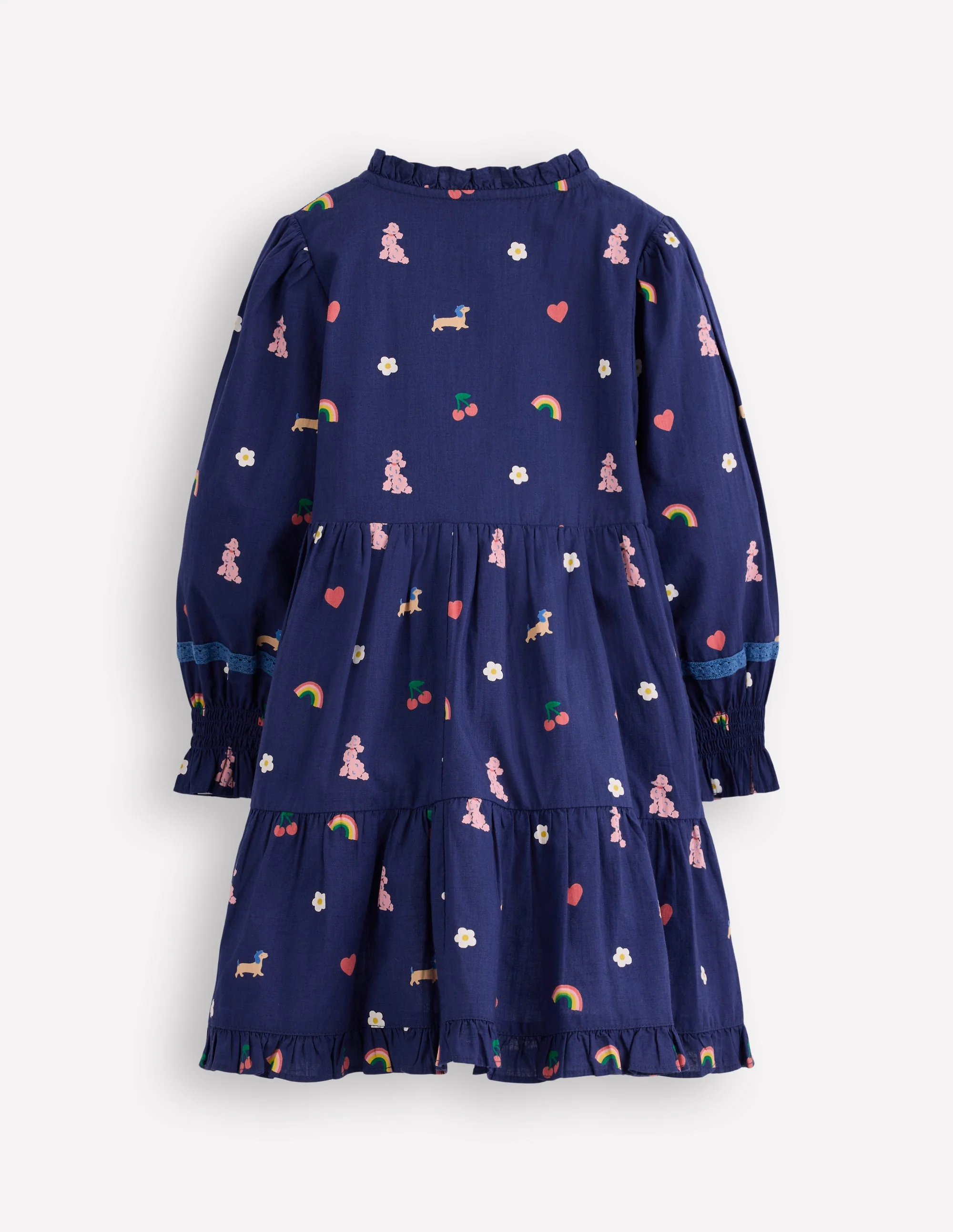 Gewebtes Kleid mit Spitzendetail-Steuerbordblau Paris - Image 2
