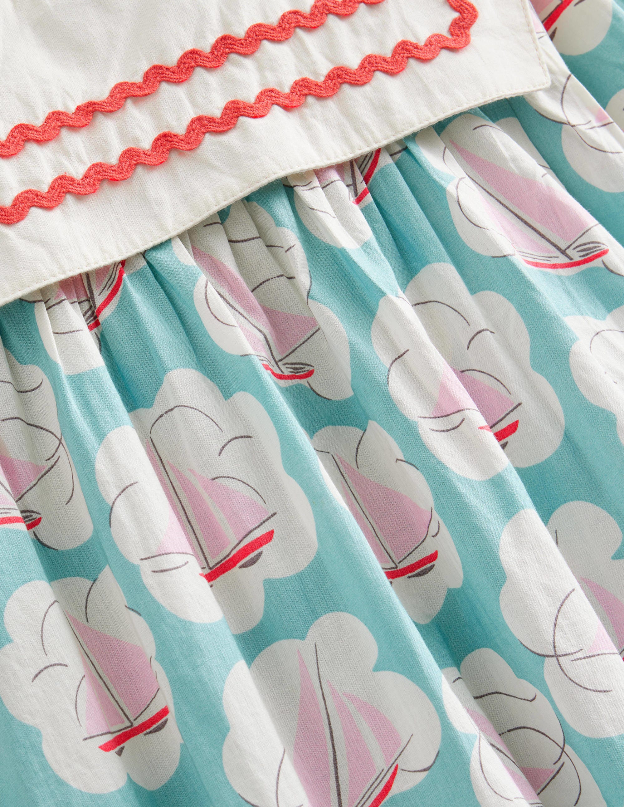 Gewebtes Matrosenkleid-Meerblau, Bootmuster - Image 3