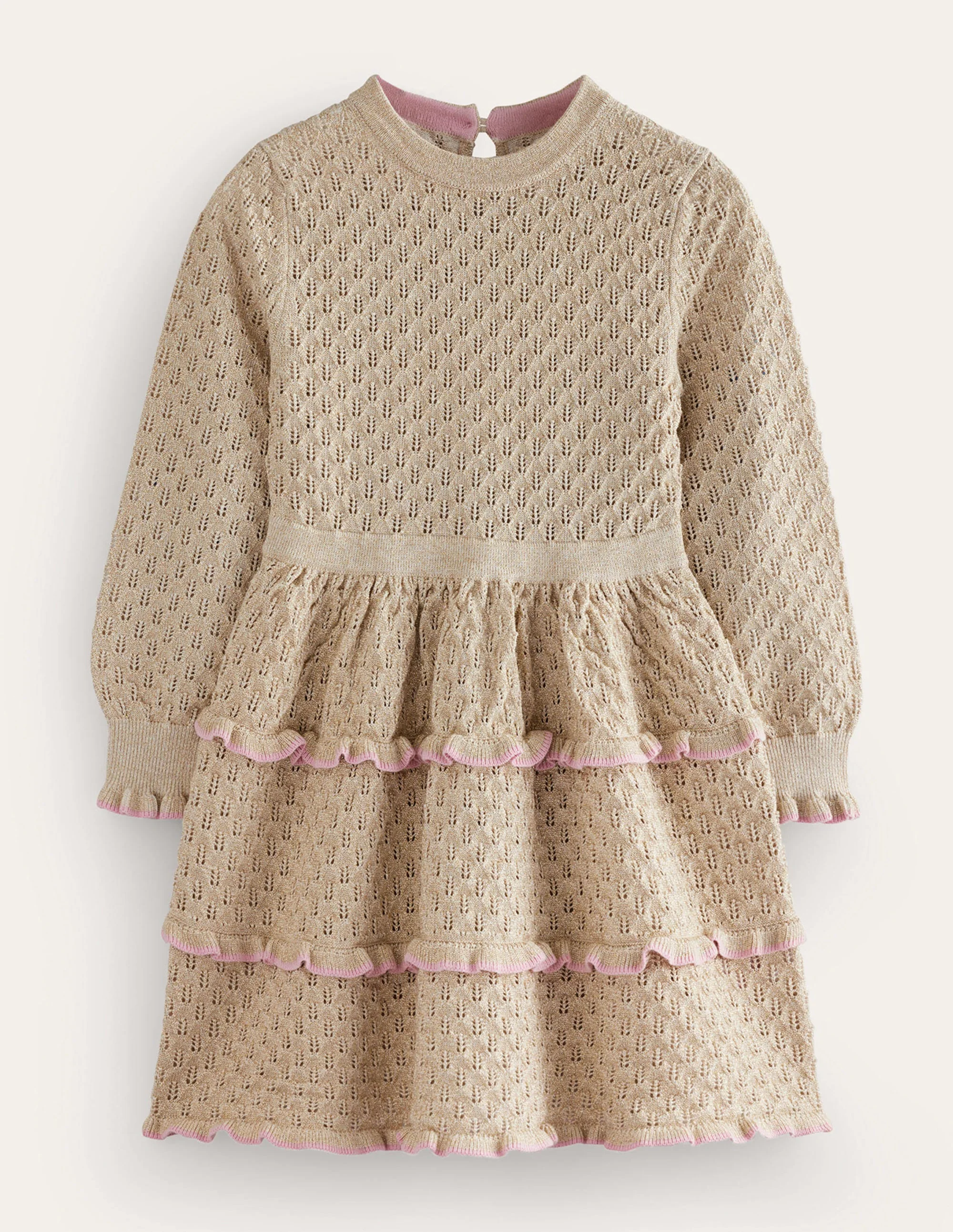 Glitzerndes Strickkleid-Gold