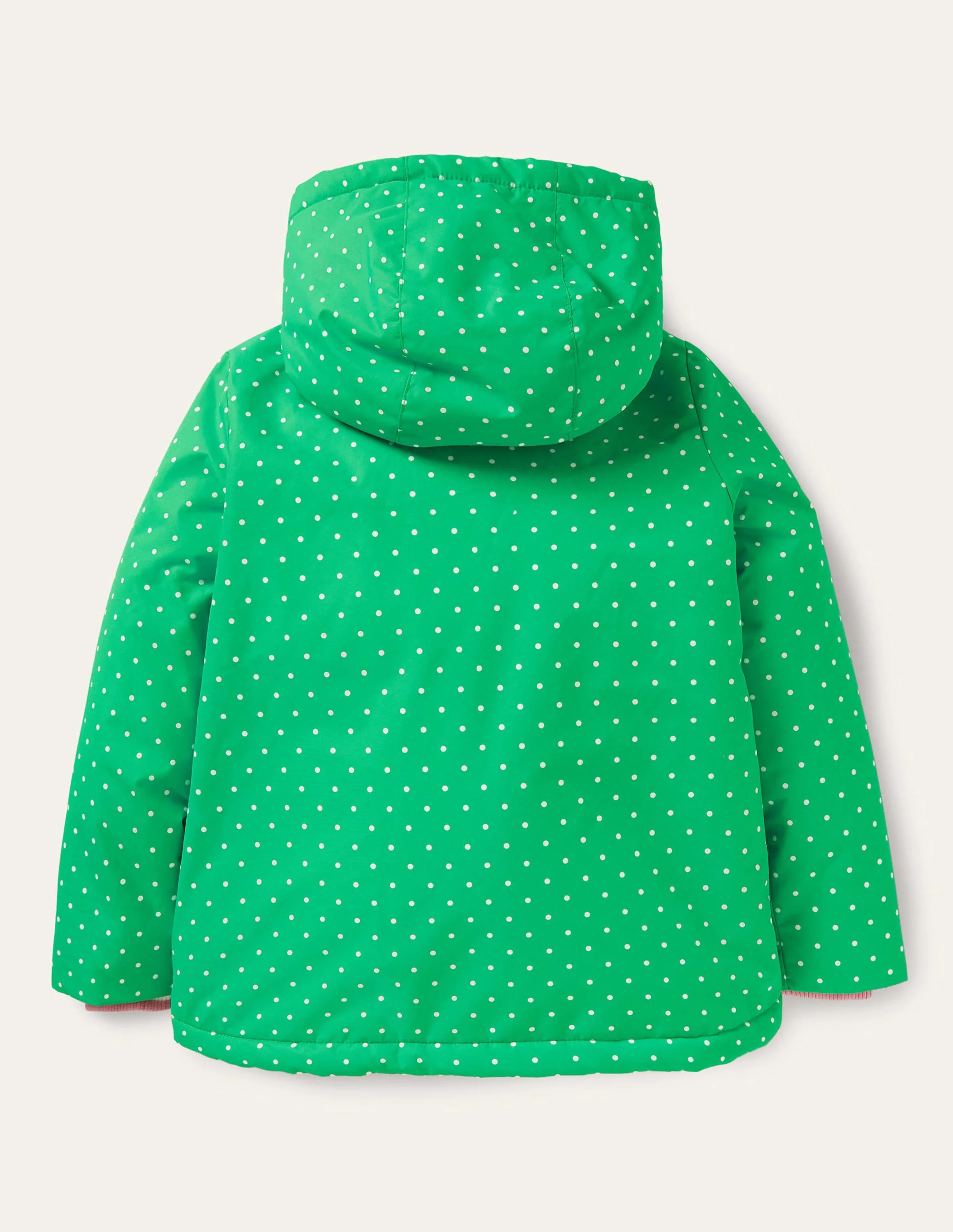 Green Polka Dot Sherpa Lined Anorak-Aloe-Vera-Grün, Pünktchen/Katzen - Image 2