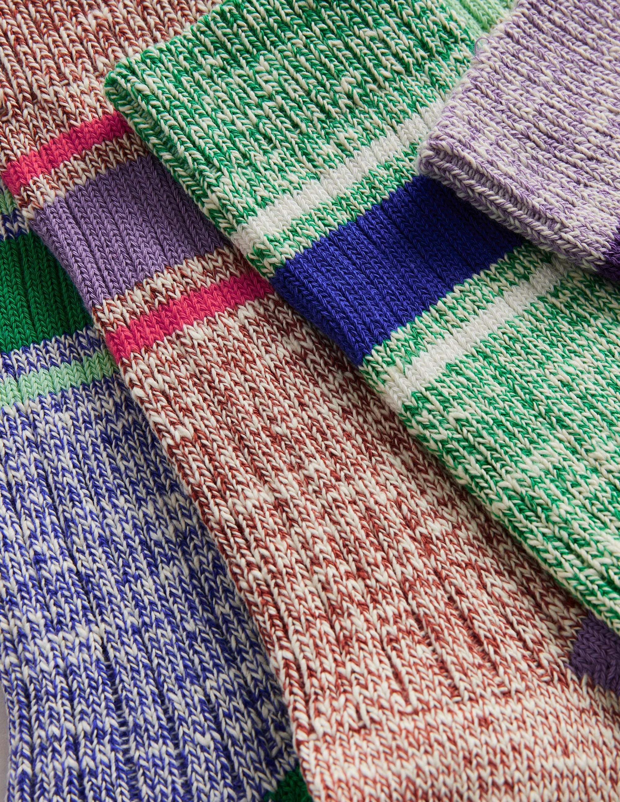 Grobgestrickte Socken im 5er-Pack-Bunt Gestreift - Image 2