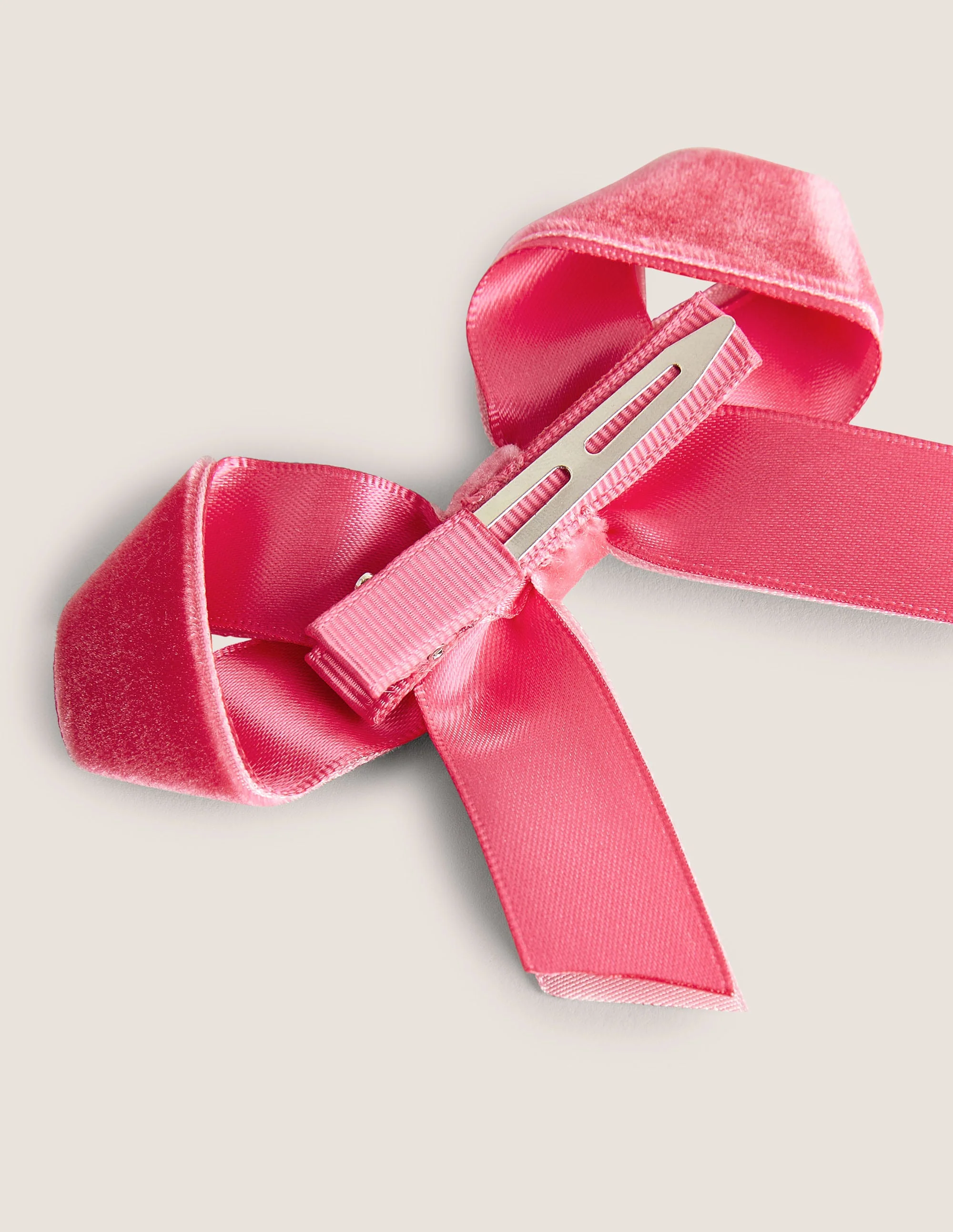 Große Haarspange mit Schleife-Knallpink - Image 2