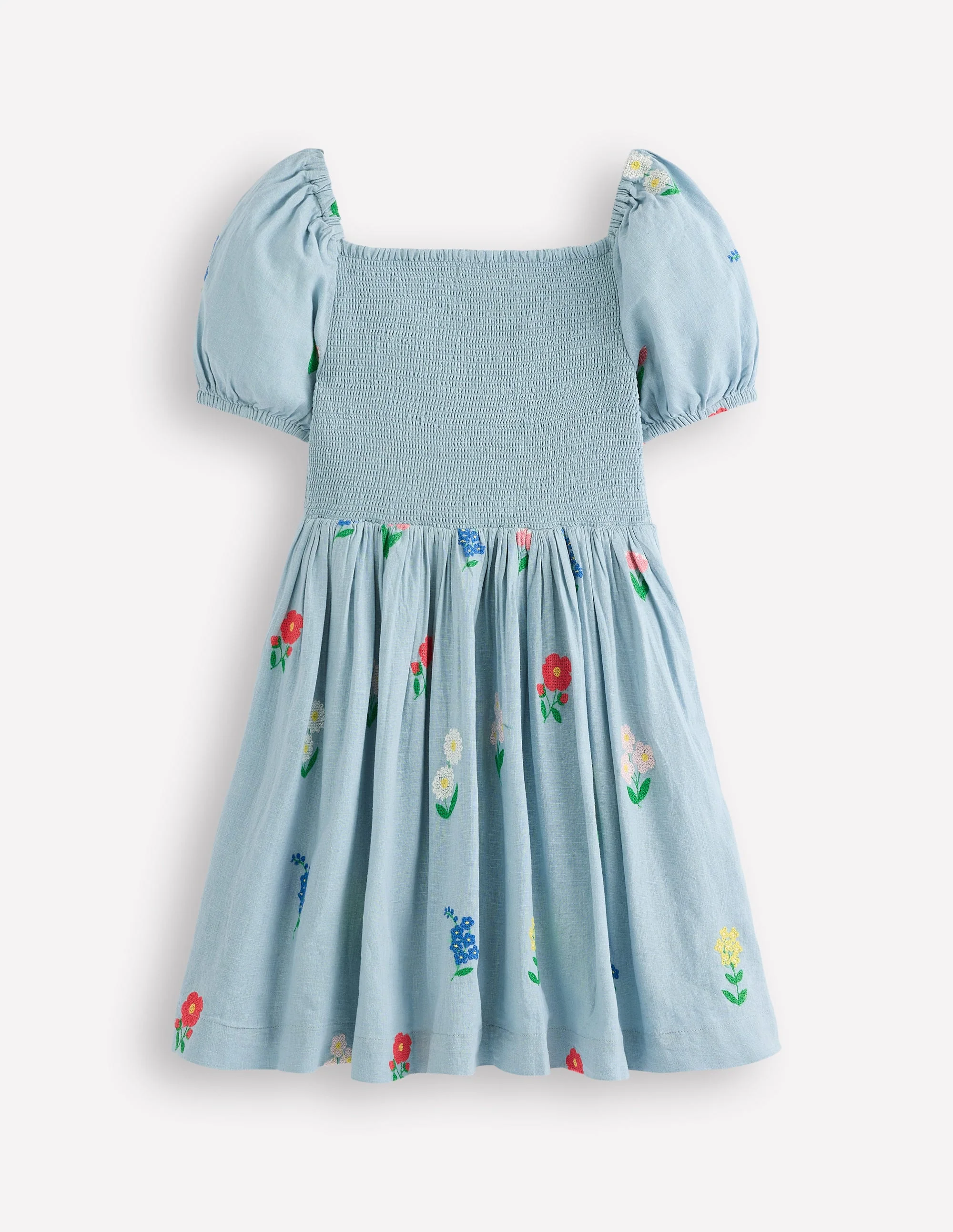 Gwendolyn Kleid aus Baumwoll-Leinen-Bunt Kreuzstich Blume - Image 2