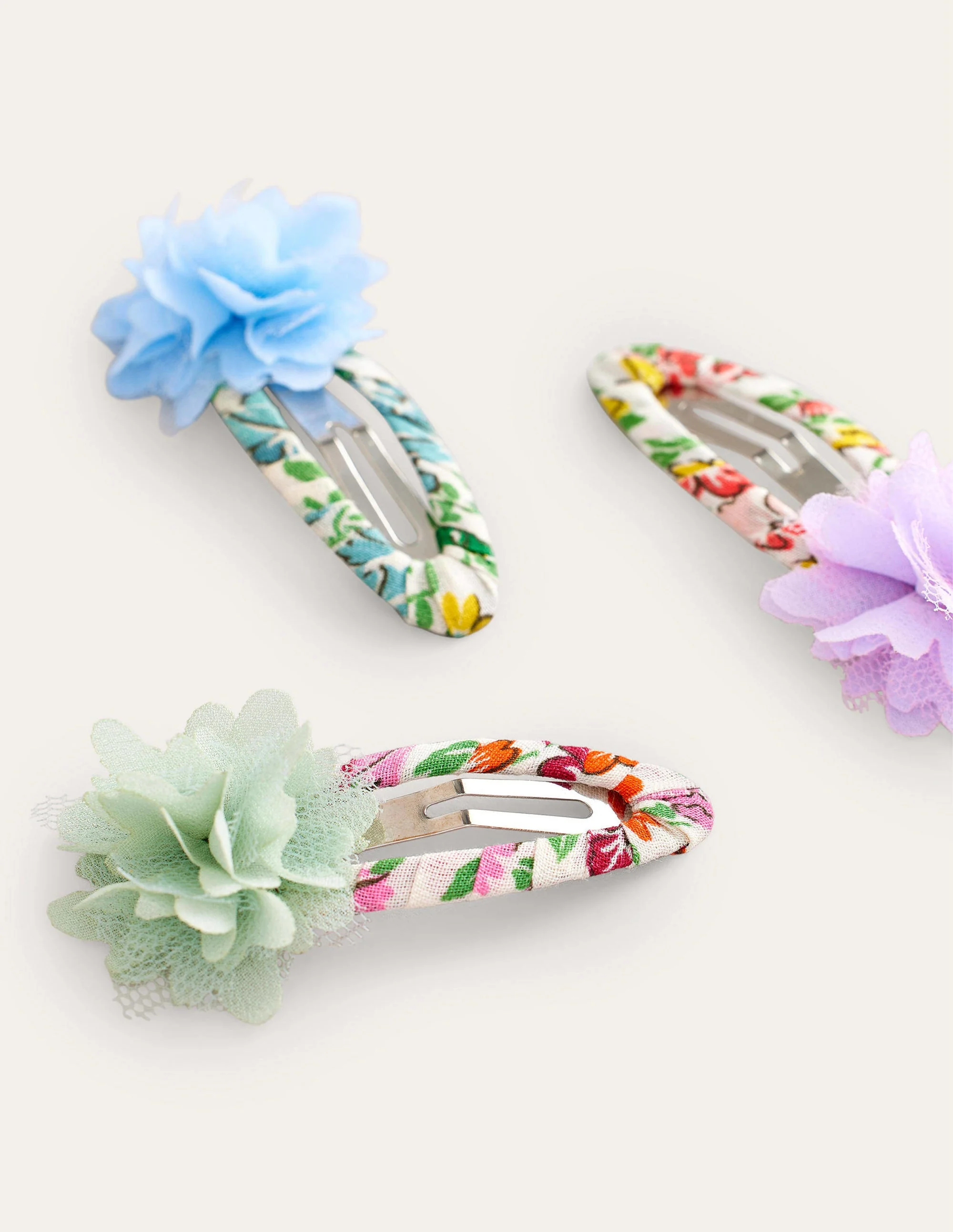 Haarclips im 3er-Pack-Bunt Blumenmuster - Image 2