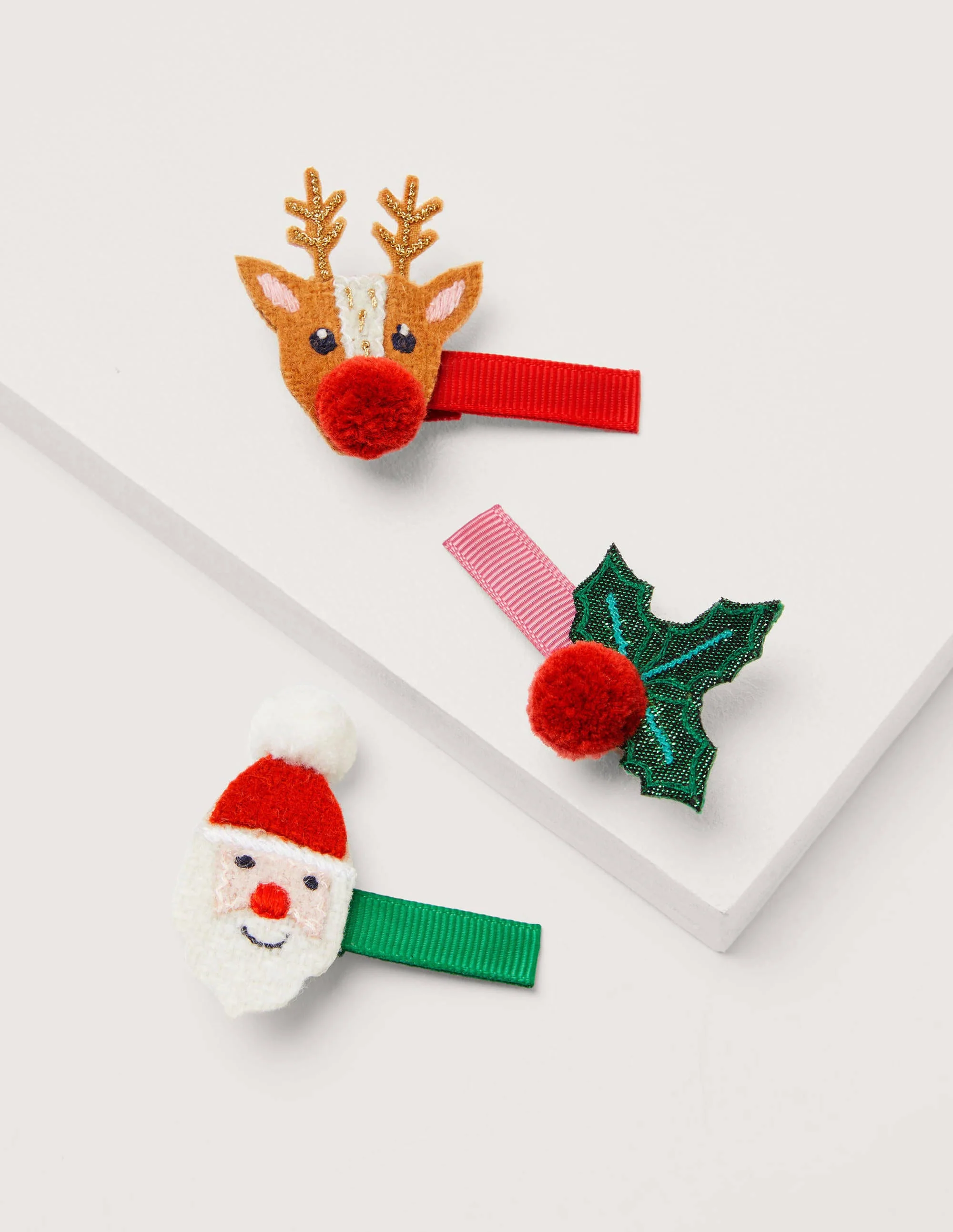 Haarclips im 3er-Pack-Bunt, Weihnachtsmotiv