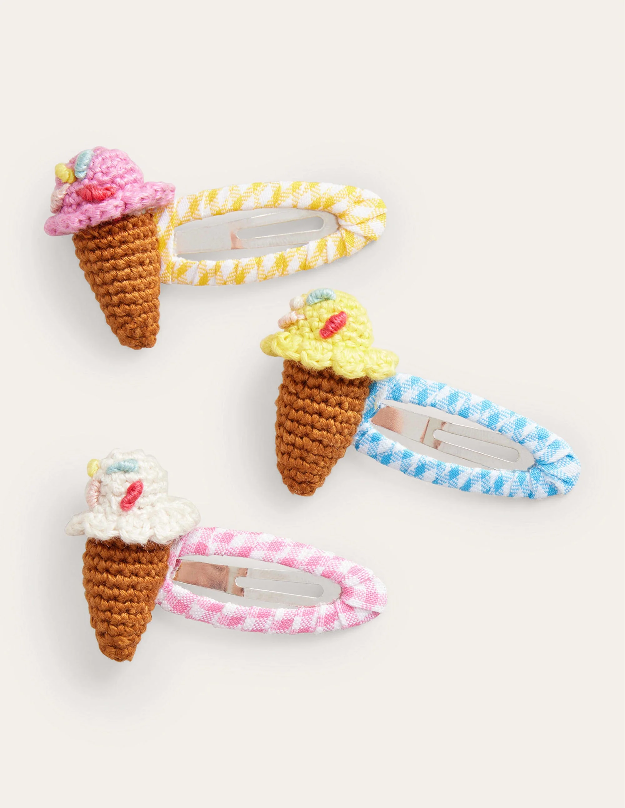 Haarclips im 3er-Pack-Vichykaros, Eiscreme