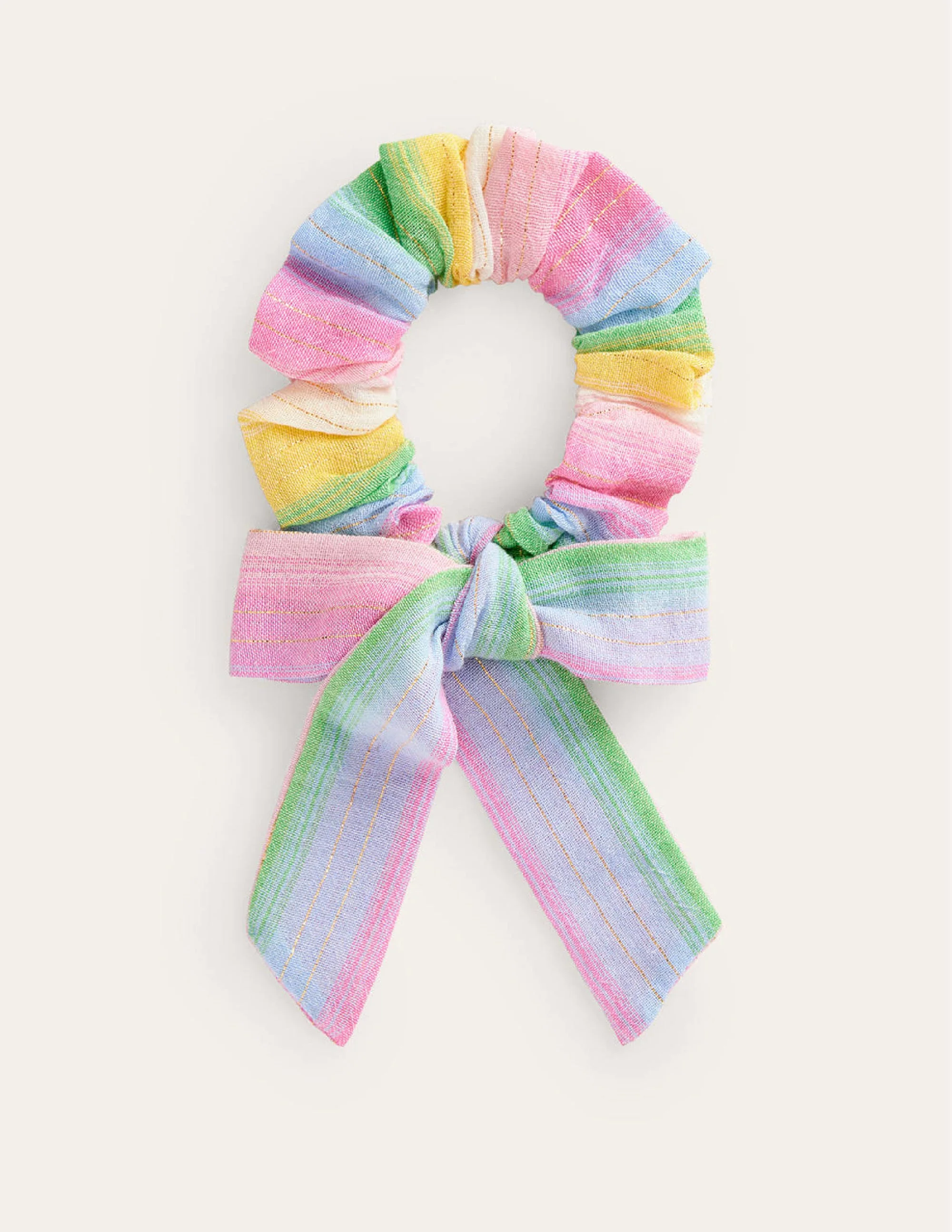 Haargummi mit Schleife-Bunte Regenbogenstreifen