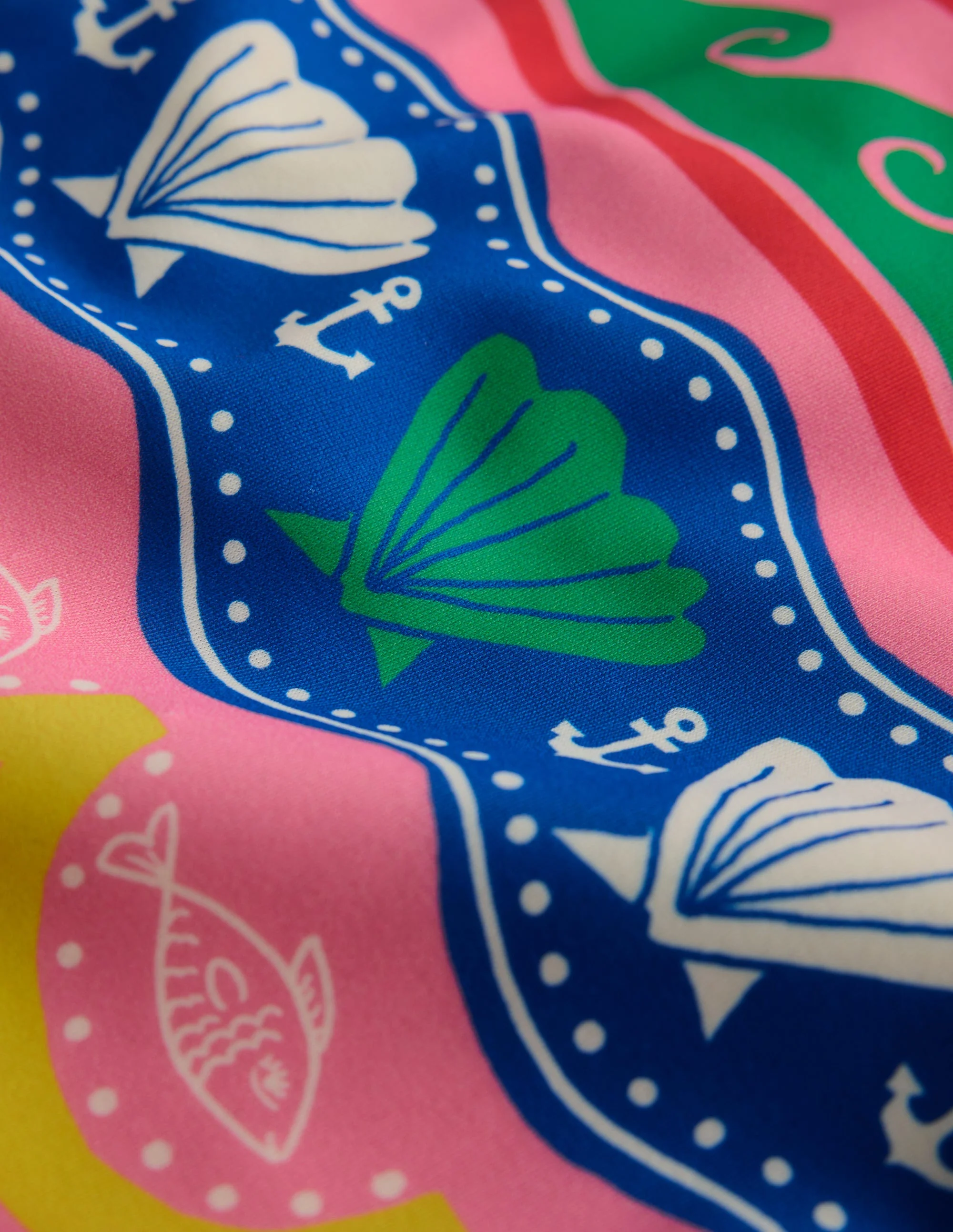 Hallie Badeanzug mit Rüschenträgern-Bunt Meer Muschel Streifen - Image 3