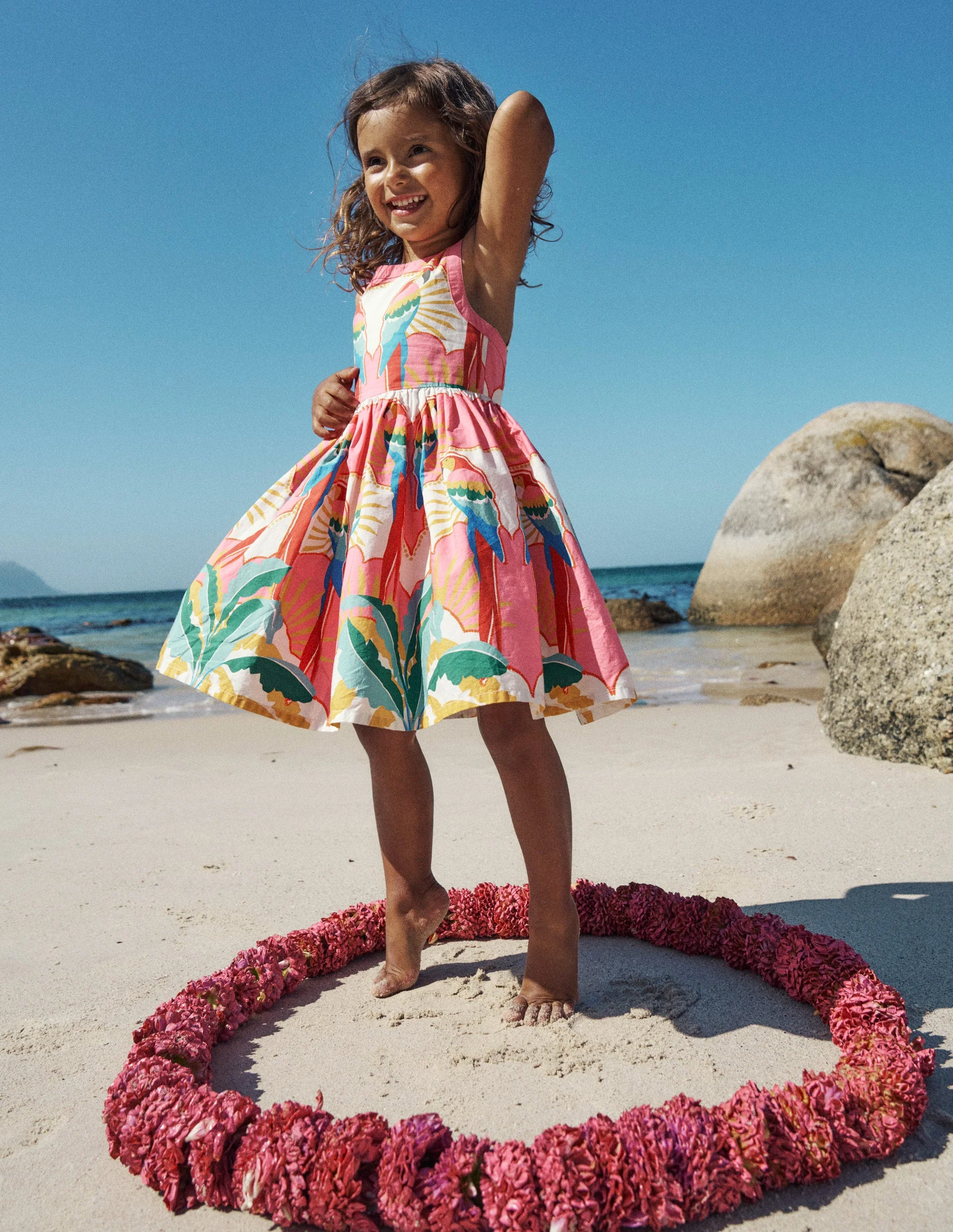 Harlow Kleid mit Rückendetail-Bunt Papagei - Image 4