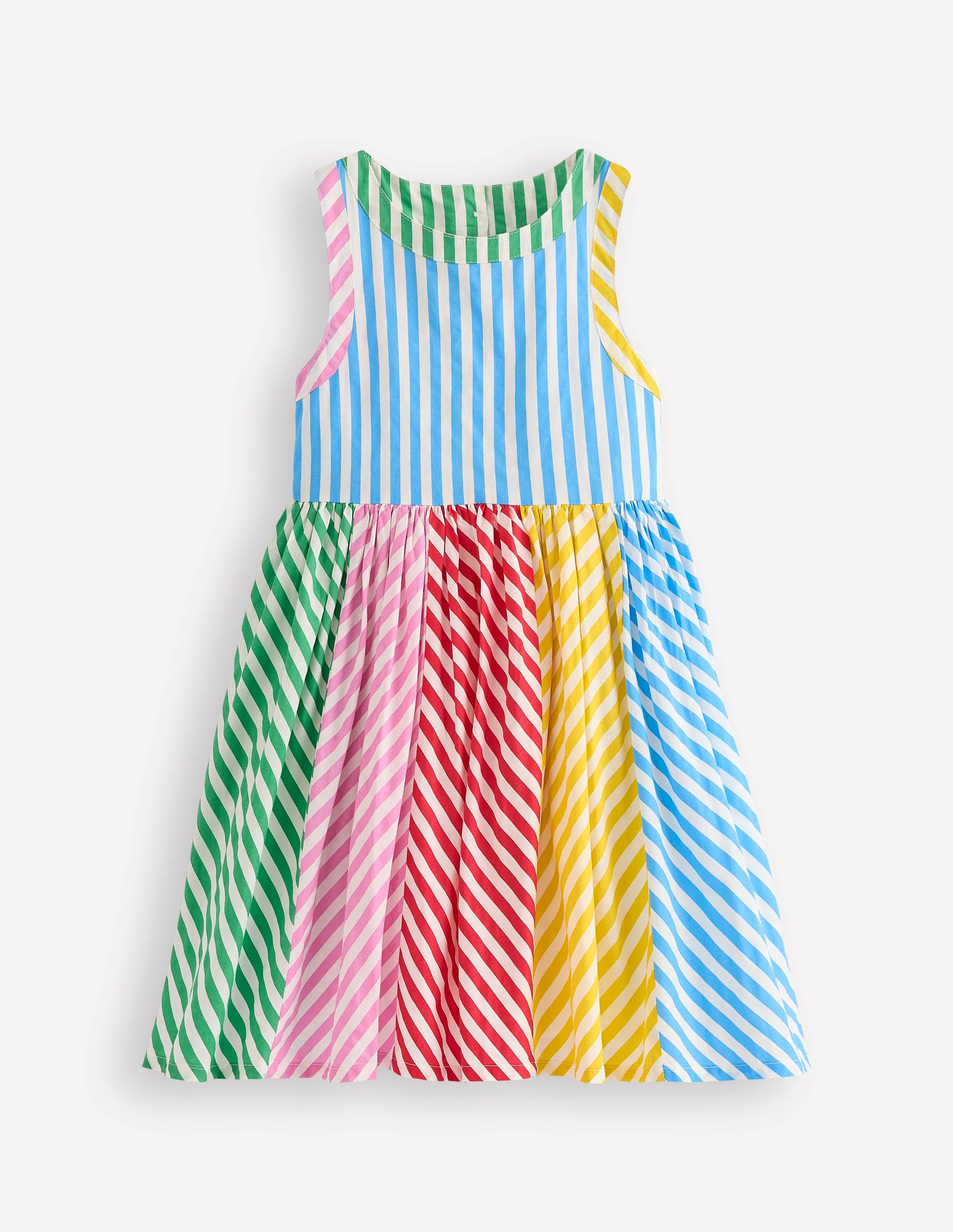 Harlow Kleid mit Rückendetail-Kuddelmuddel Bunt Streifen
