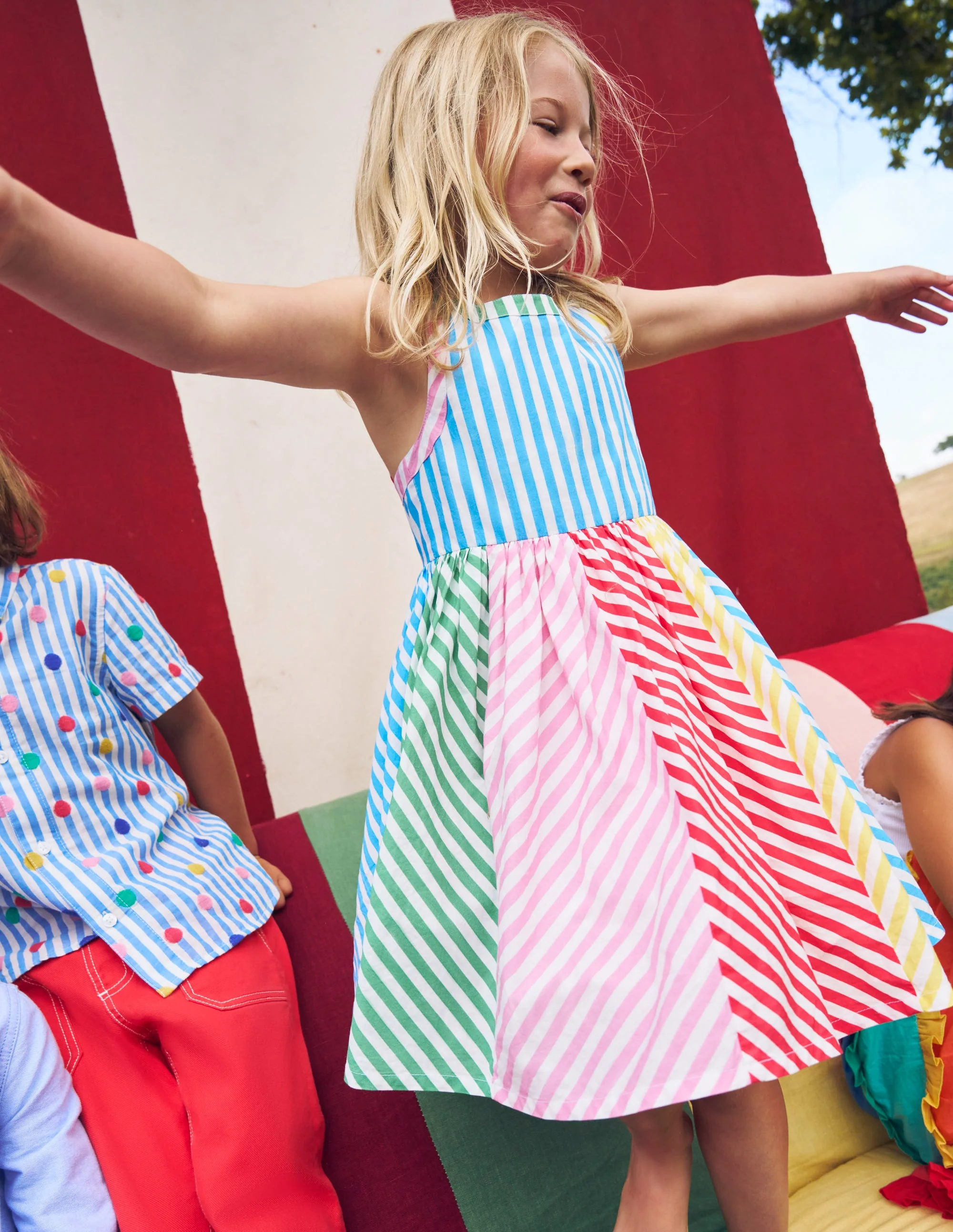 Harlow Kleid mit Rückendetail-Kuddelmuddel Bunt Streifen - Image 4