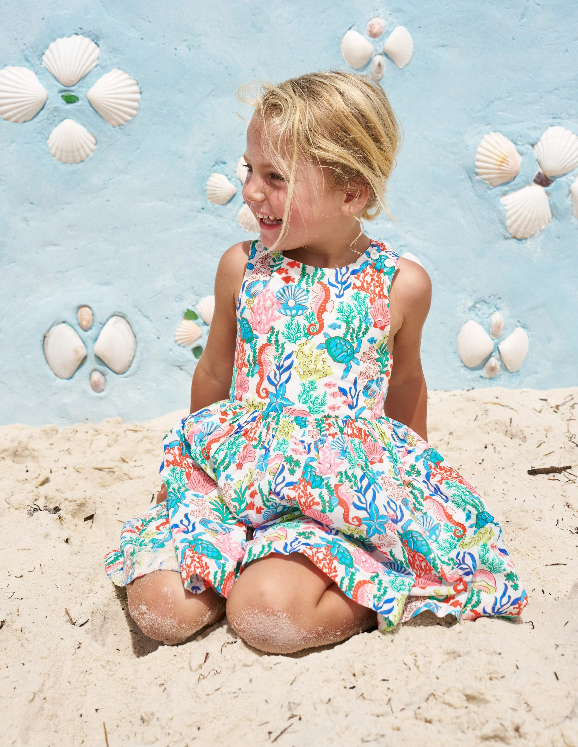Harper Kleid mit gekreuzten Rückenträgern-Bunt Korallenbucht - Image 4