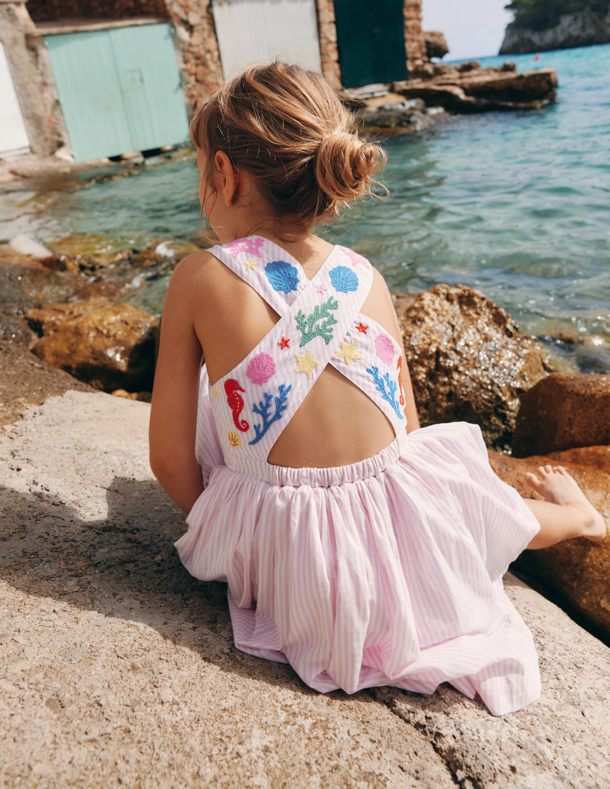 Harper Kleid mit gekreuzten Rückenträgern-Rosa Meerjungfrau - Image 6