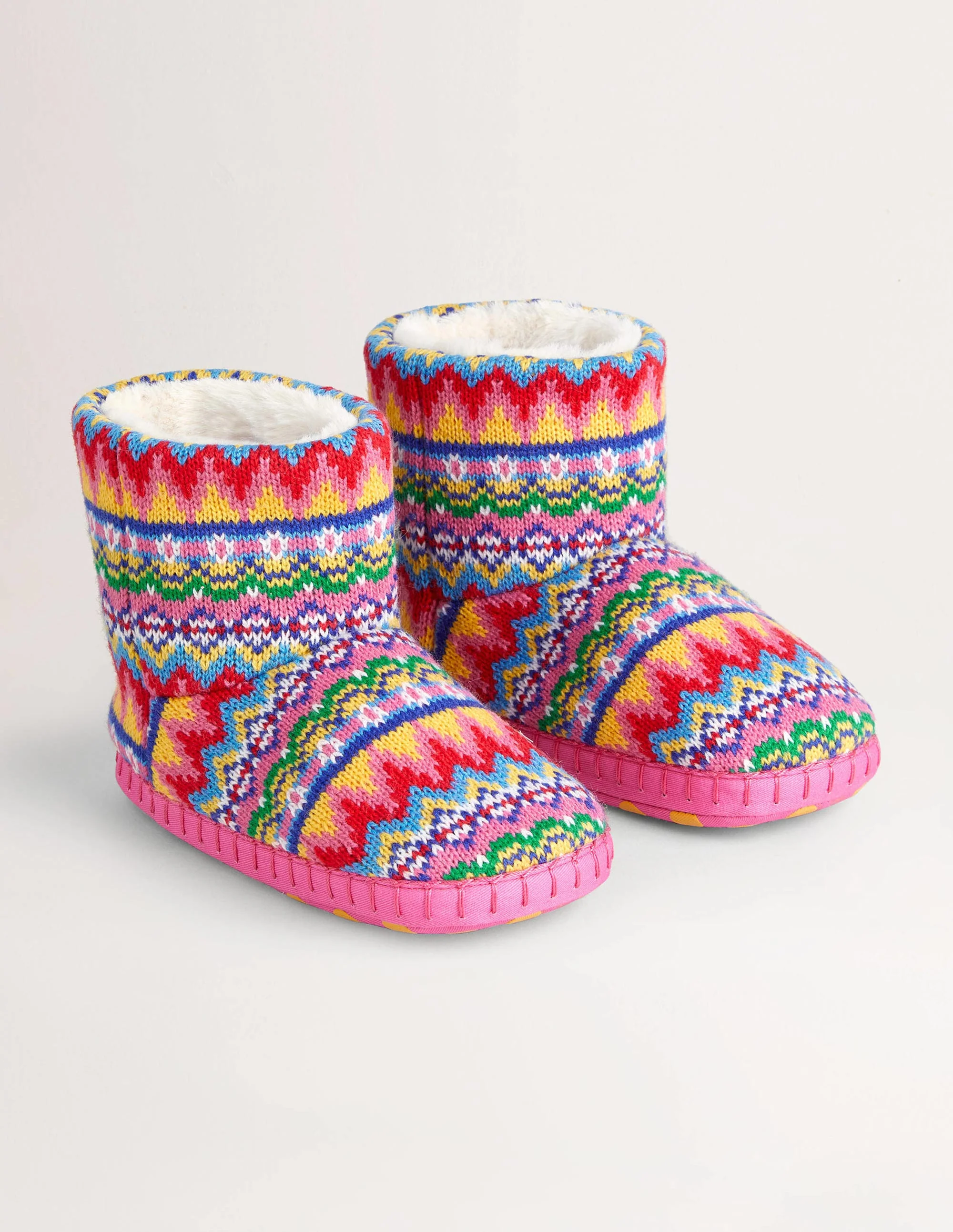 Hausschuhstiefel-Graublau, Fair-Isle-Muster - Image 2