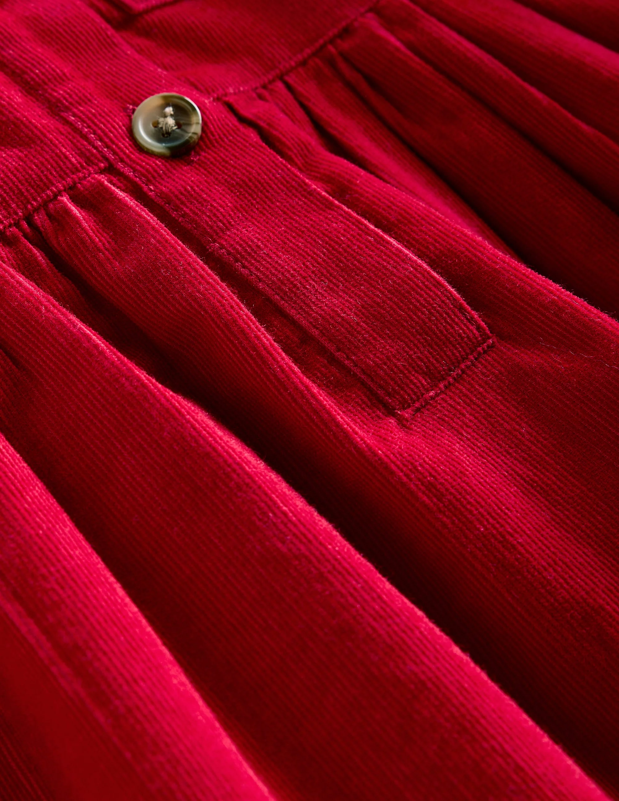 Hemdblusenkleid mit Puffärmeln-Karminrot - Image 6
