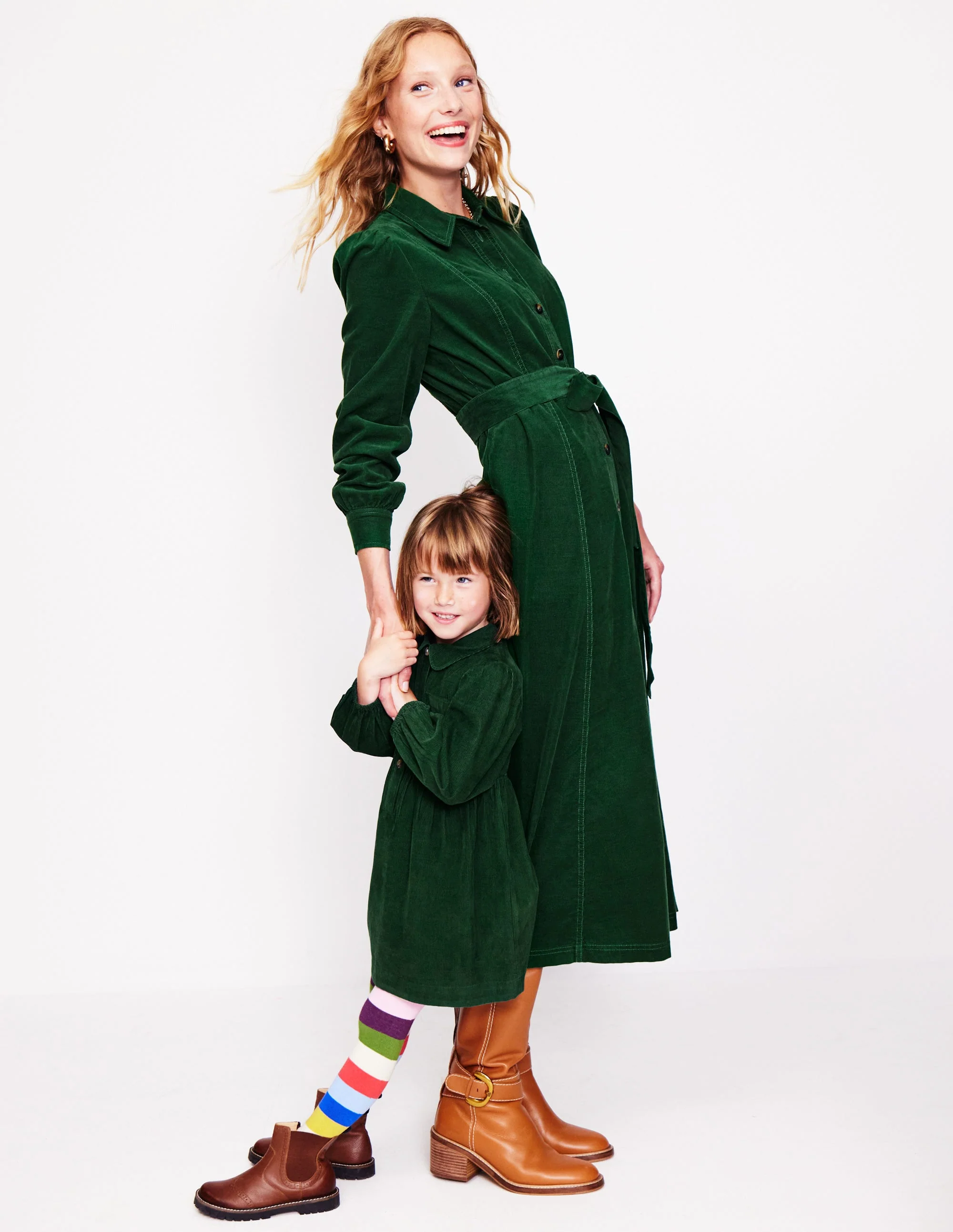 Hemdblusenkleid mit Puffärmeln-Motiv Pine Cord - Image 4