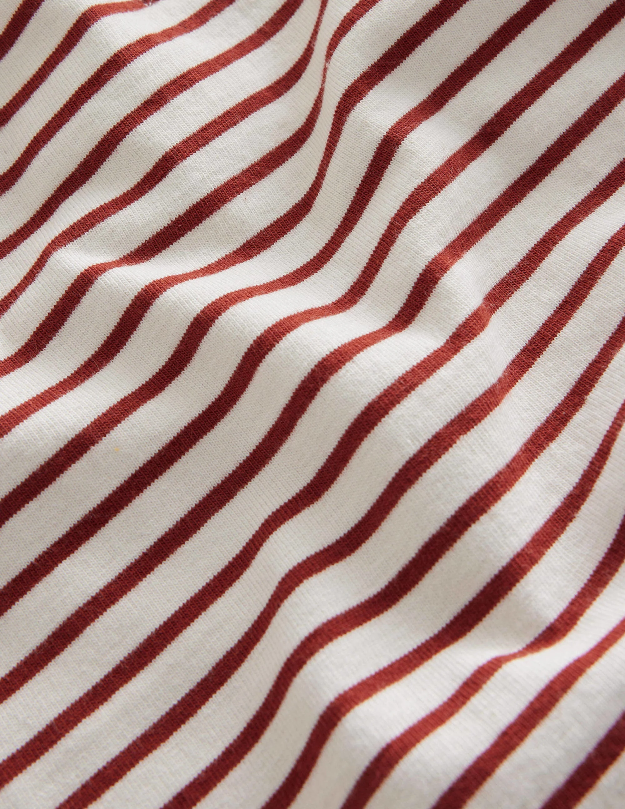 Henley Matrosenshirt mit Rüschen-Naturweiß/Kastanienbraun - Image 3