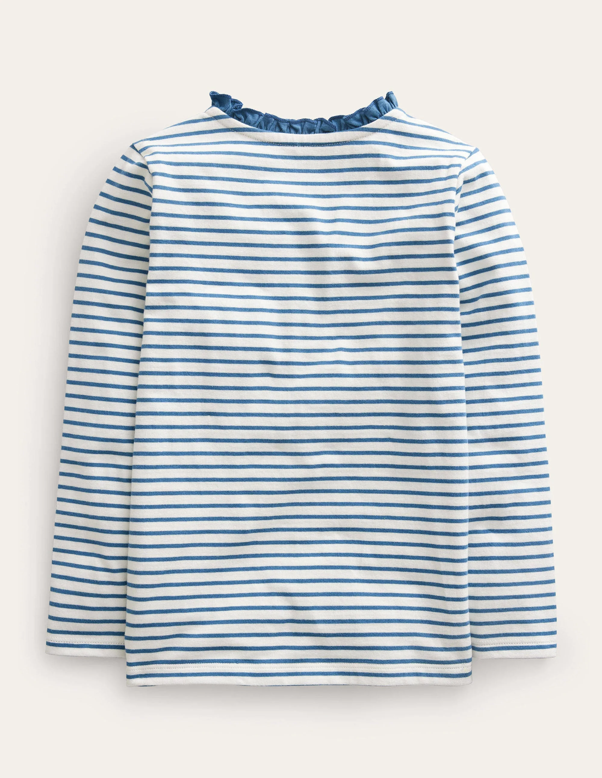 Henley Matrosenshirt mit Rüschen-Naturweiß/Pfützenblau - Image 2