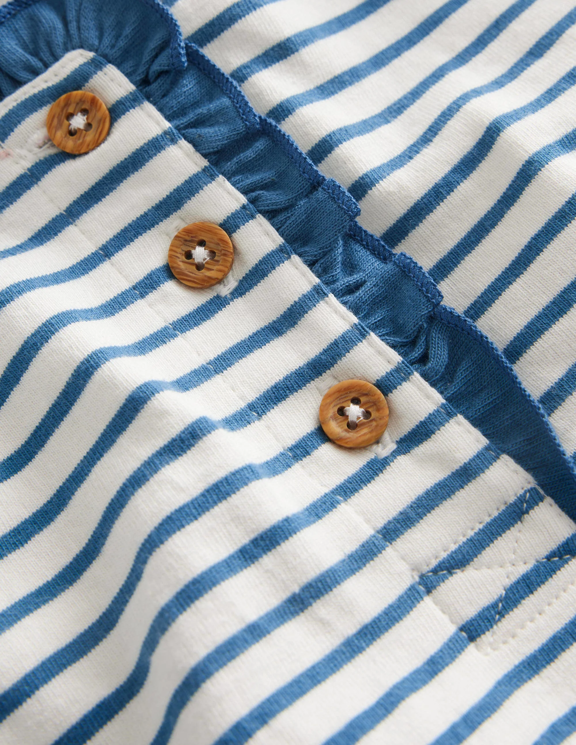 Henley Matrosenshirt mit Rüschen-Naturweiß/Pfützenblau - Image 3